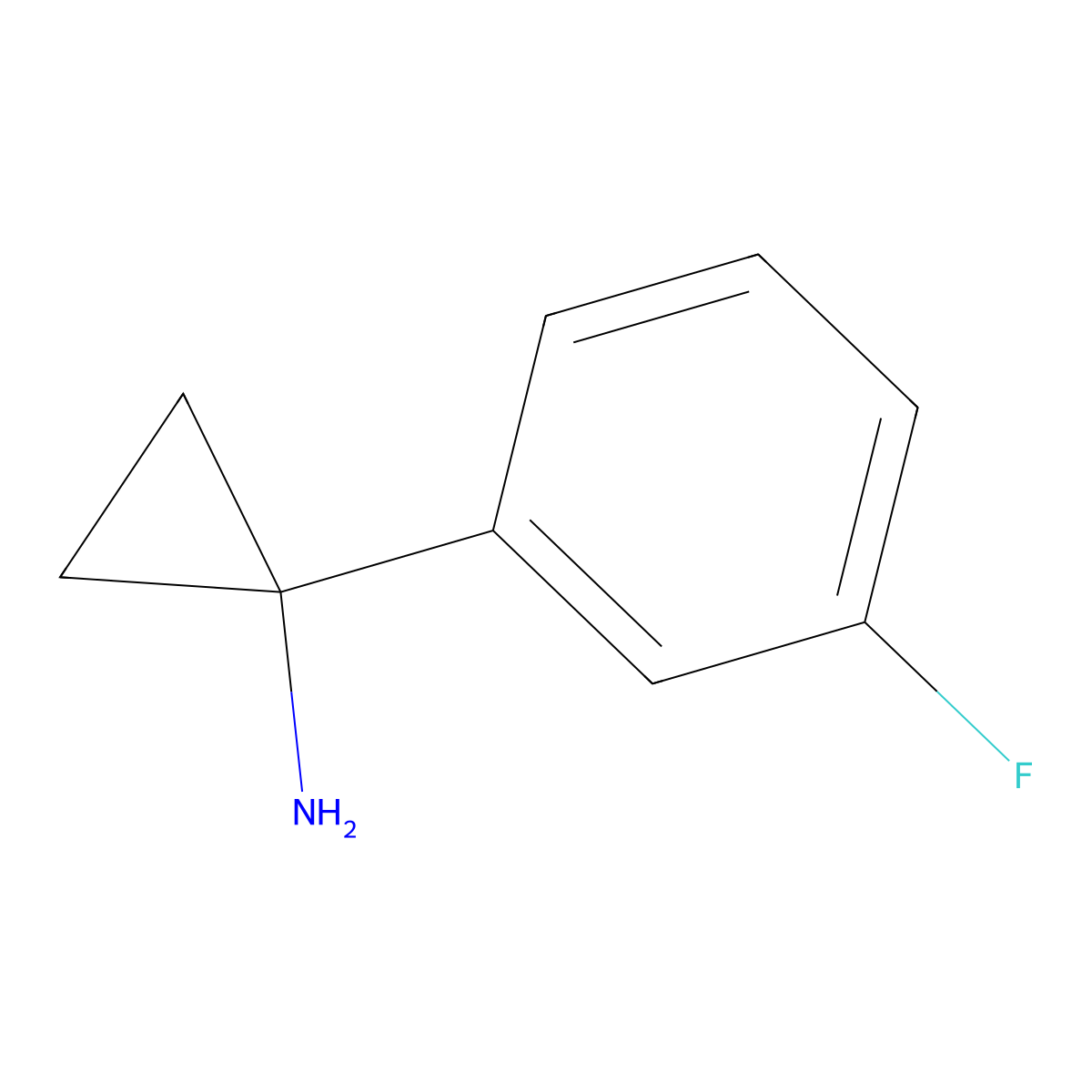 1-(3-Fluorophenyl)cyclopropan-1-amine molecular structure, CAS 764647-70-3