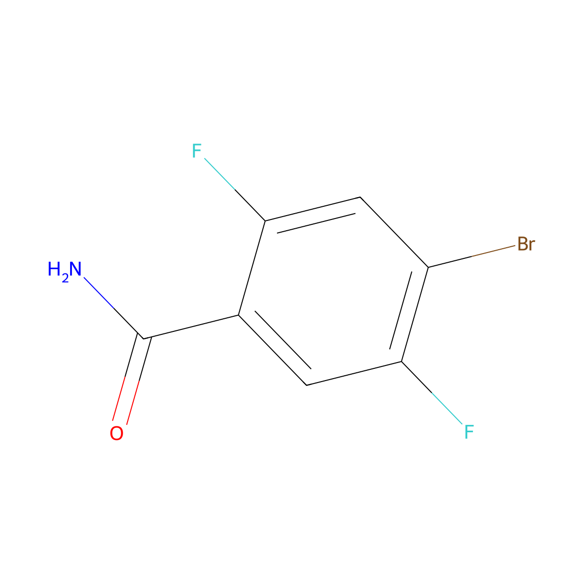 4-Bromo-2,5-difluorobenzamide molecular structure, CAS 764648-42-2