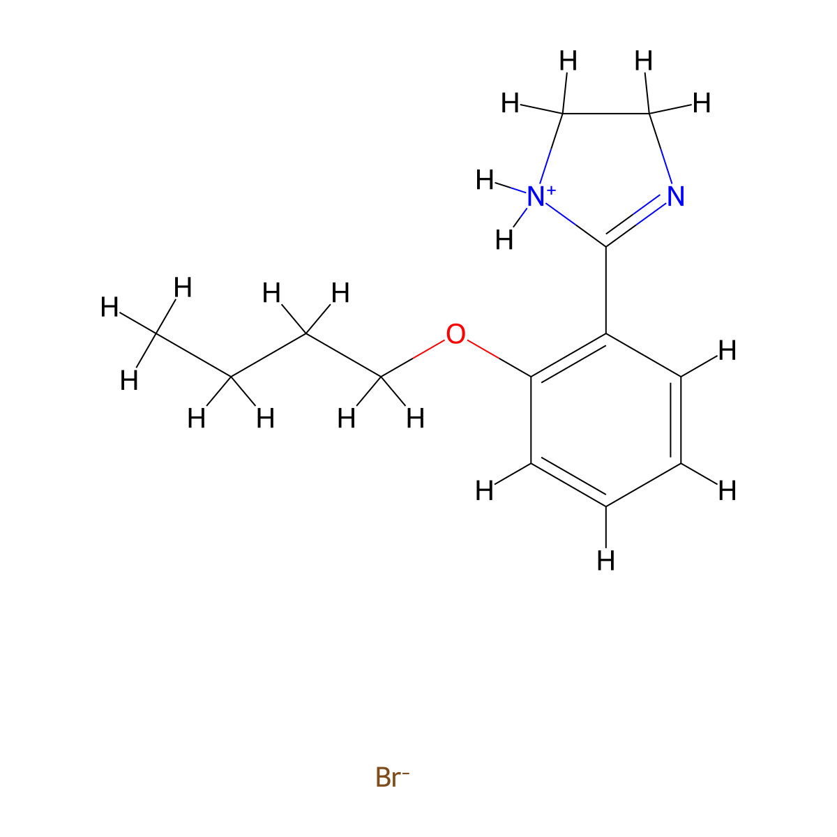 2-(2-Butoxyphenyl)-4,5-dihydro-1H-imidazol-1-ium bromide molecular structure, CAS 764650-37-5