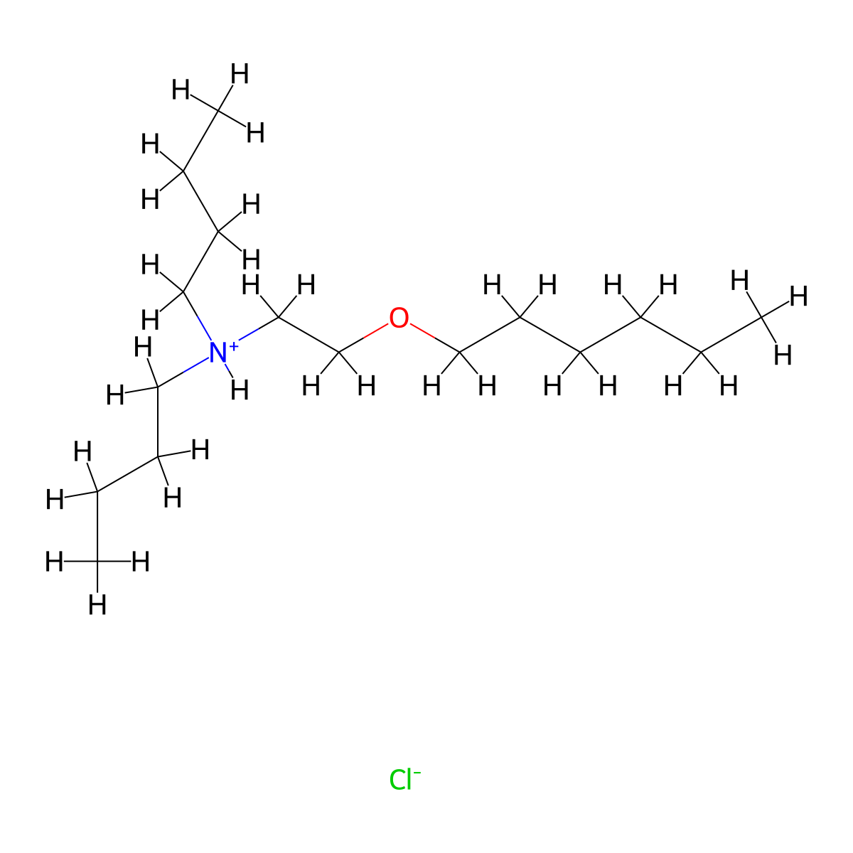 Dibutyl(2-hexyloxyethyl)amine, chloride molecular structure, CAS 764653-04-5