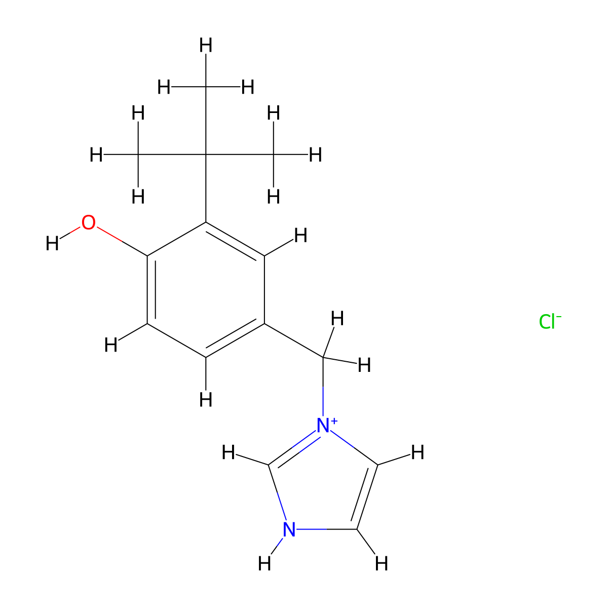 1-(3-Tert-butyl-4-hydroxybenzyl)-1H-imidazol-3-ium chloride molecular structure, CAS 764653-28-3