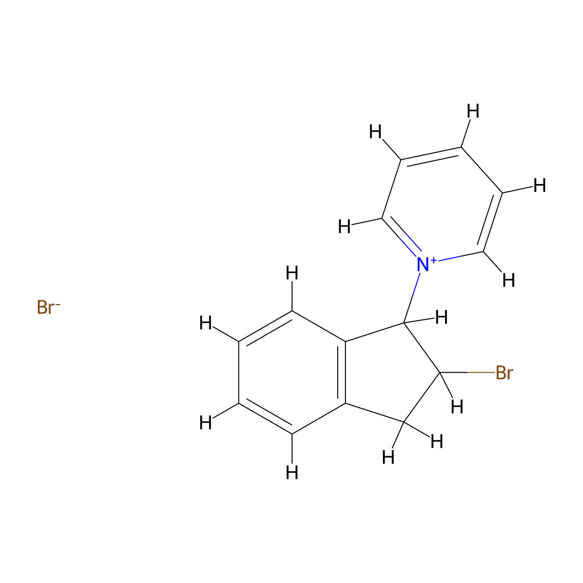 1-(2-Bromo-2,3-dihydro-1H-inden-1-YL)pyridinium bromide molecular structure, CAS 764653-87-4