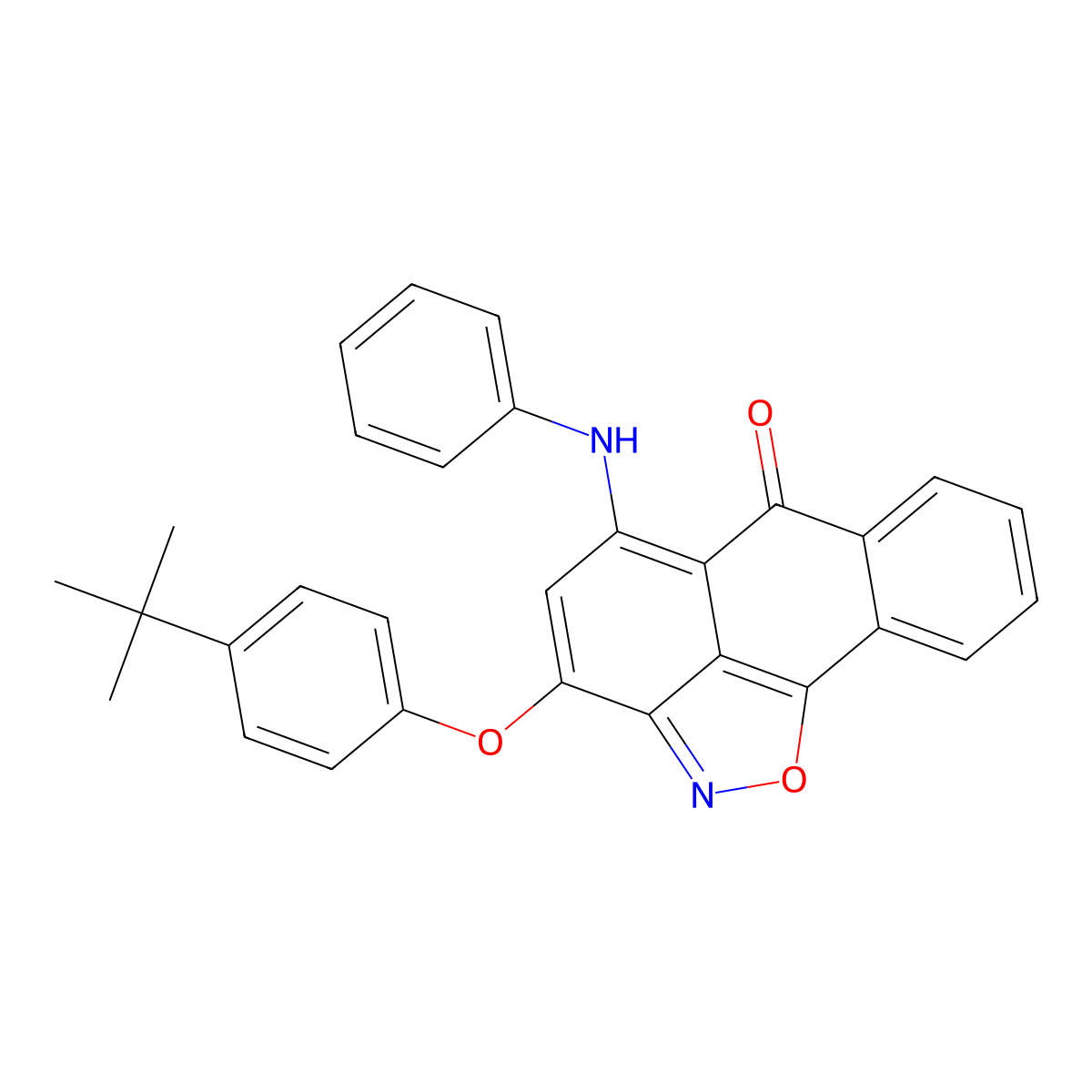 3-(4-(tert-butyl)phenoxy)-5-(phenylamino)-6H-anthra[1,9-cd]isoxazol-6-one molecular structure, CAS 76469-63-1