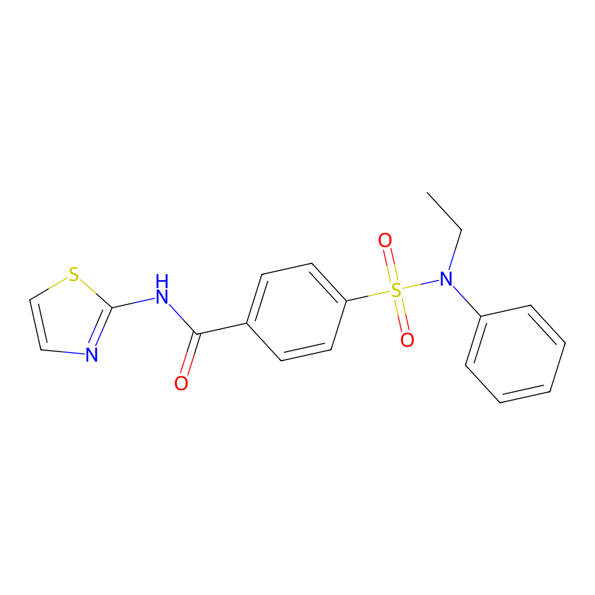 4-[ethyl(phenyl)sulfamoyl]-N-(1,3-thiazol-2-yl)benzamide molecular structure, CAS 764694-08-8