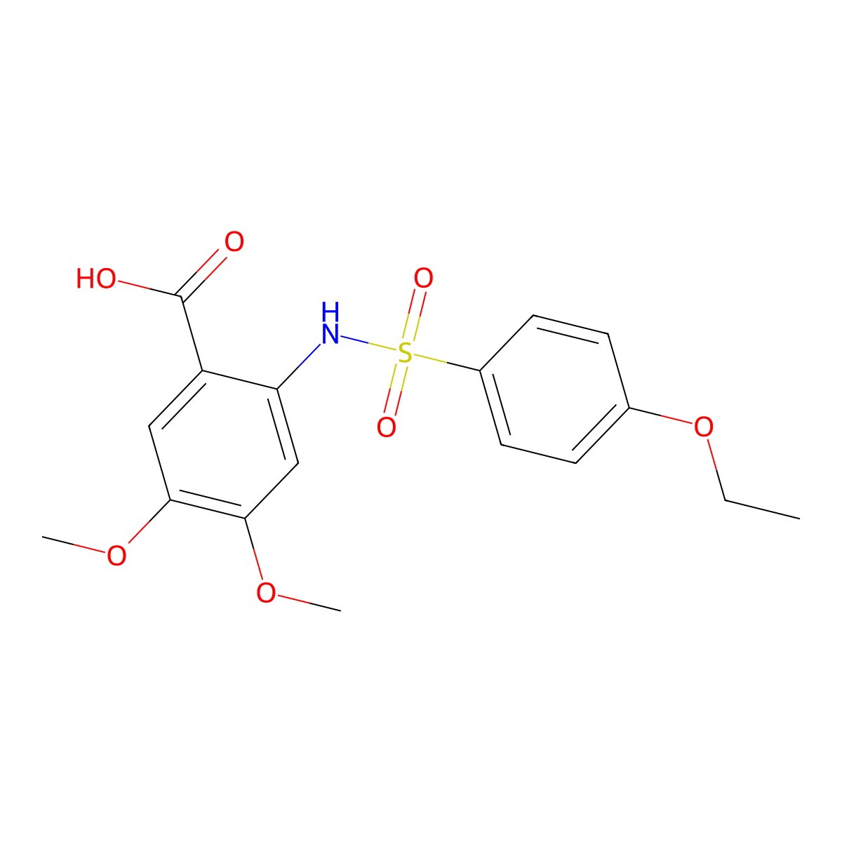 2-(4-Ethoxybenzenesulfonamido)-4,5-dimethoxybenzoic acid molecular structure, CAS 764696-97-1