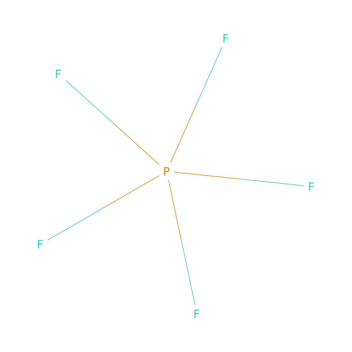 Phosphorus pentafluoride molecular structure, CAS 7647-19-0