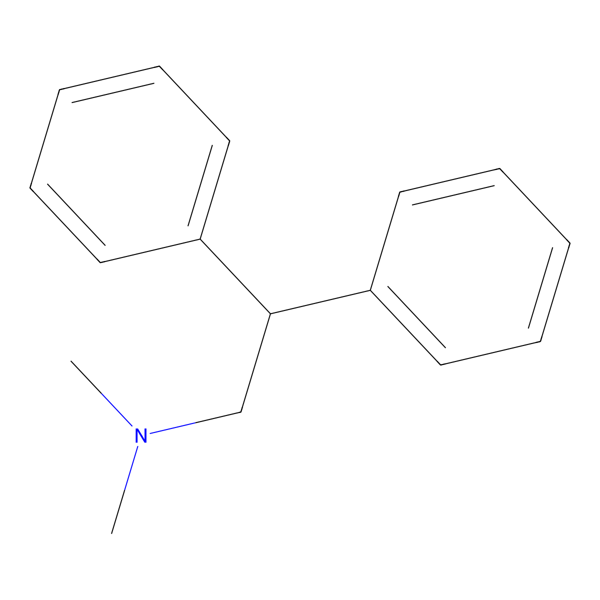 N,N-Dimethyl-2,2-diphenylethylamine molecular structure, CAS 7647-54-3