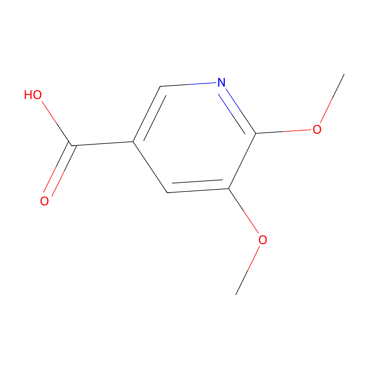 5,6-Dimethoxypyridine-3-carboxylic acid molecular structure, CAS 76470-34-3