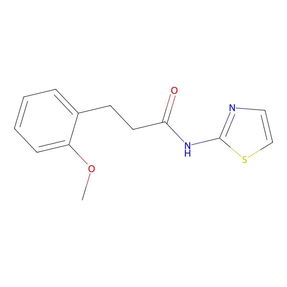 3-(2-methoxyphenyl)-N-(1,3-thiazol-2-yl)propanamide molecular structure, CAS 764701-59-9