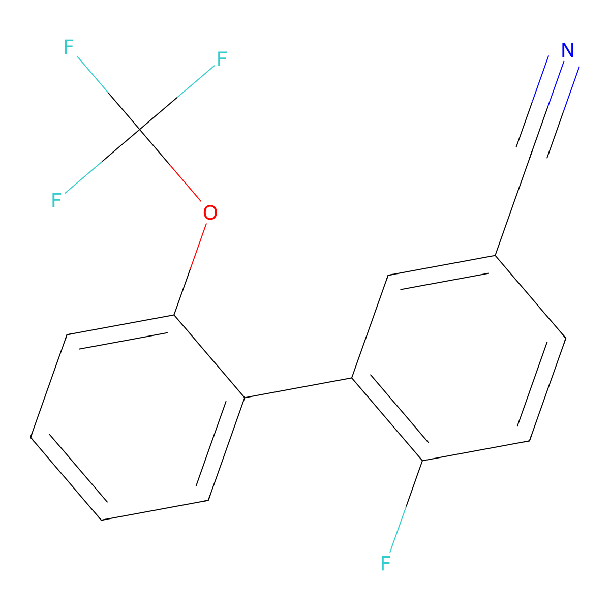 3-Cyano-6-fluoro-2'-(trifluoromethoxy)biphenyl molecular structure, CAS 764704-10-1
