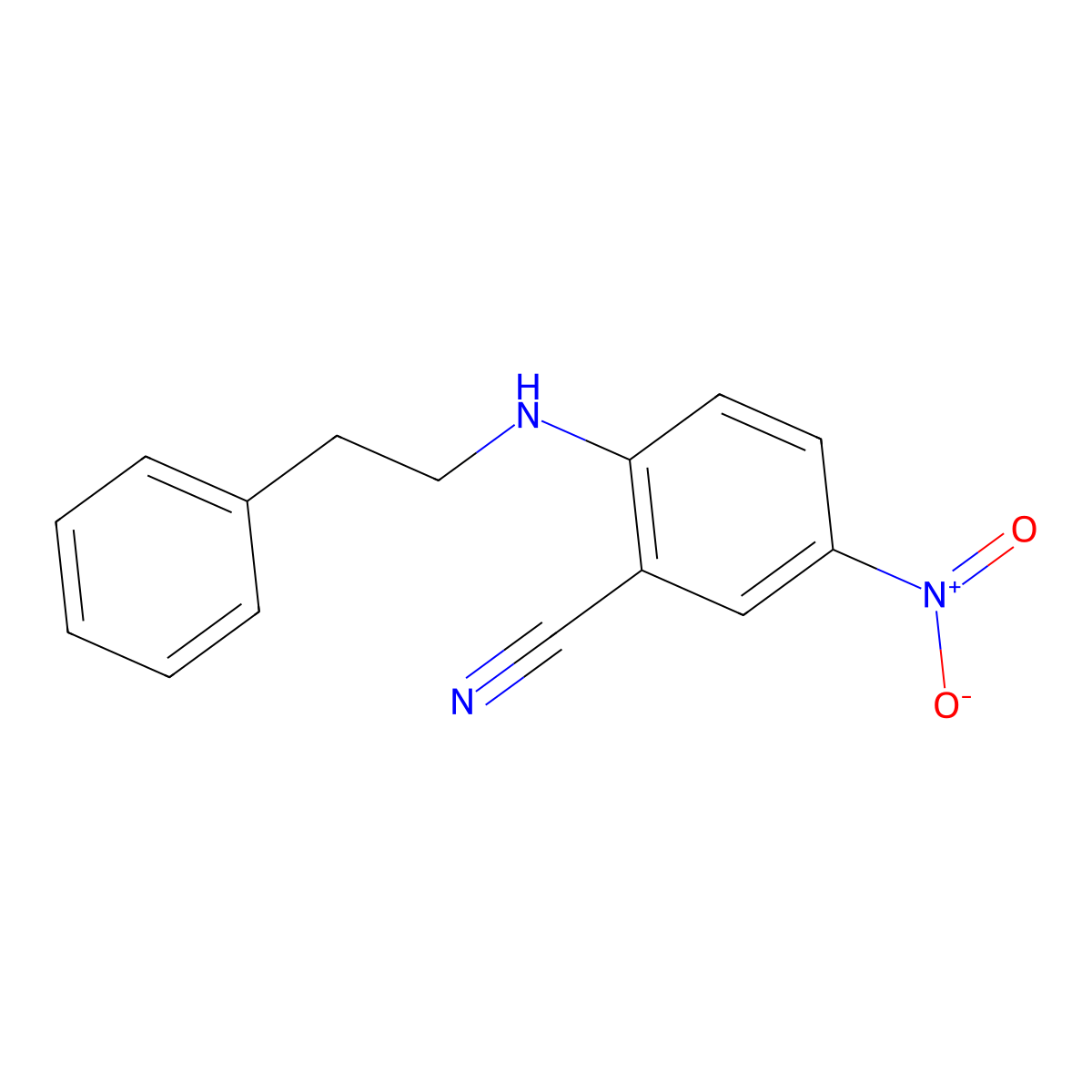 5-Nitro-2-[(2-phenylethyl)amino]benzonitrile molecular structure, CAS 764707-23-5