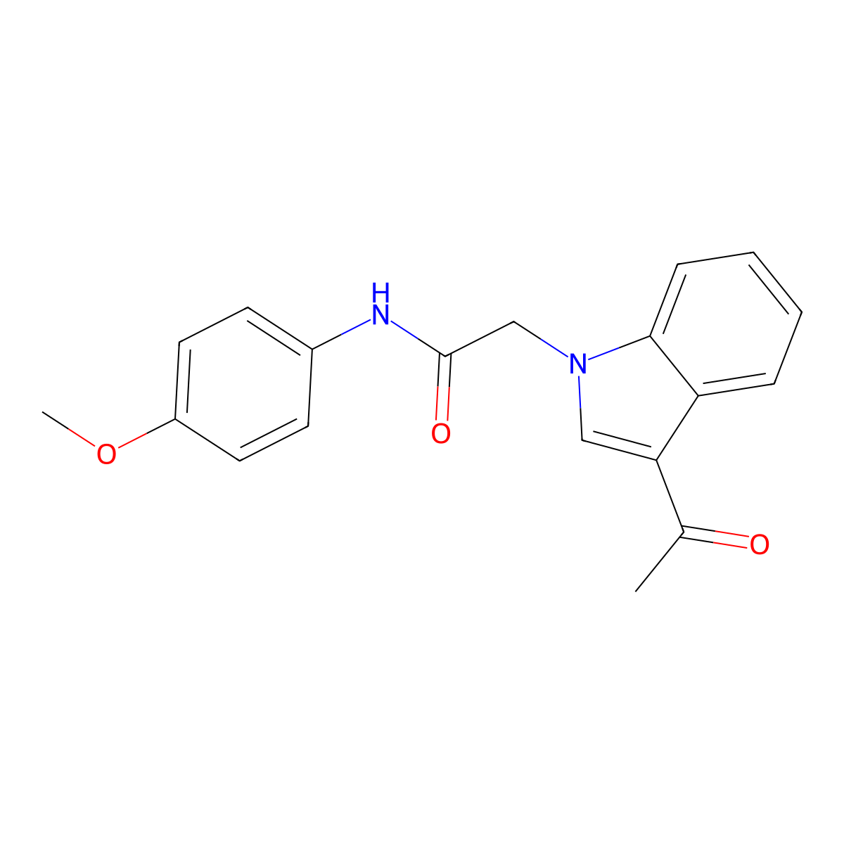 2-(3-Acetyl-indol-1-yl)-N-(4-methoxy-phenyl)-acetamide molecular structure, CAS 764709-17-3