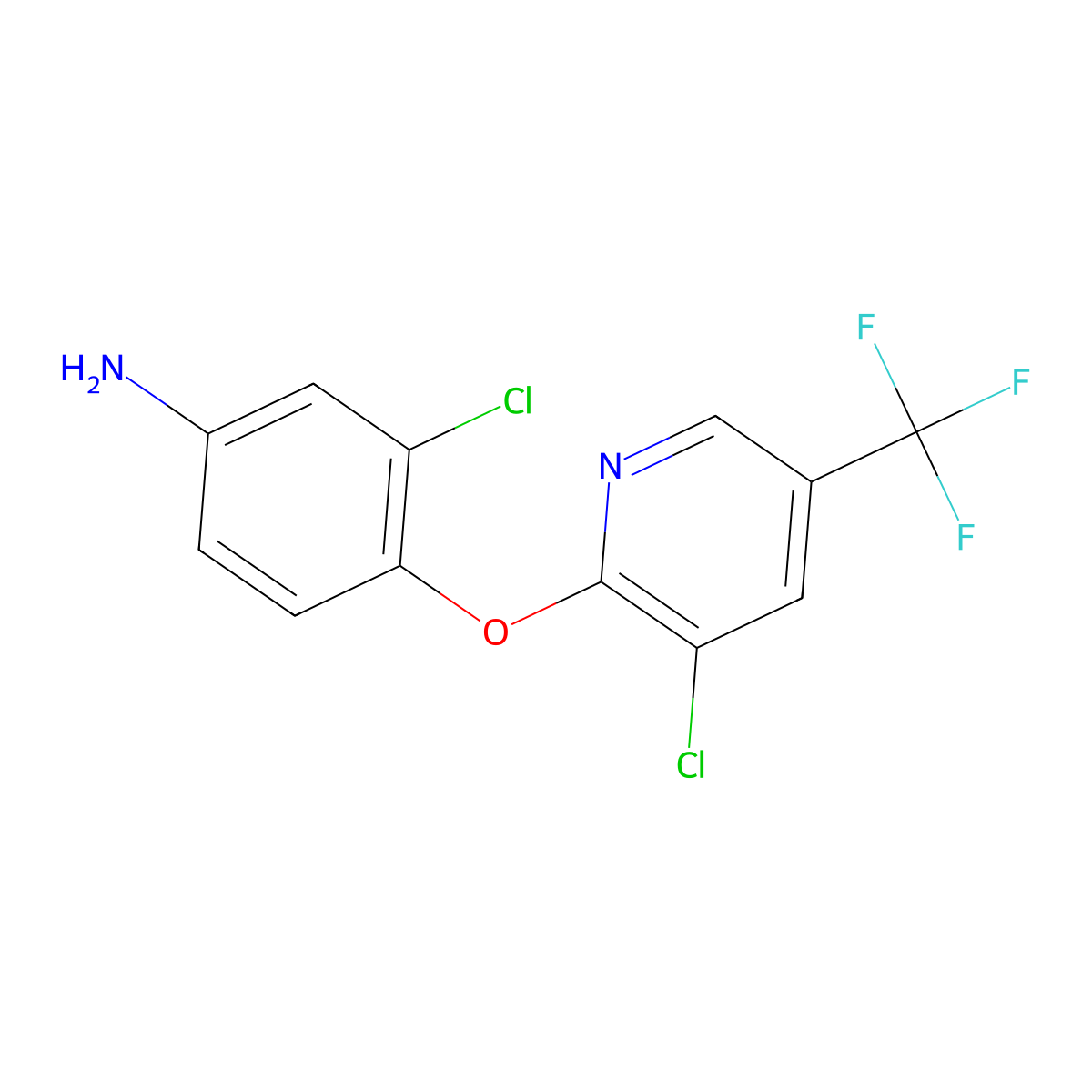 3-Chloro-4-{[3-chloro-5-(trifluoromethyl)-2-pyridinyl]oxy}aniline molecular structure, CAS 76471-06-2