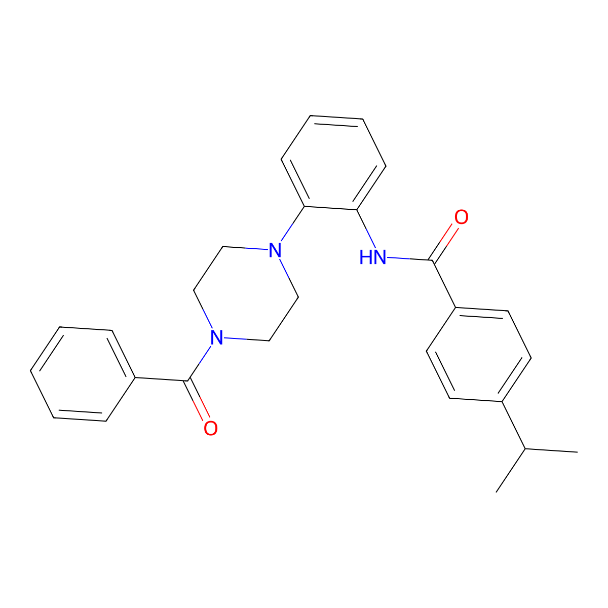 N-[2-(4-benzoylpiperazin-1-yl)phenyl]-4-propan-2-ylbenzamide molecular structure, CAS 764710-22-7