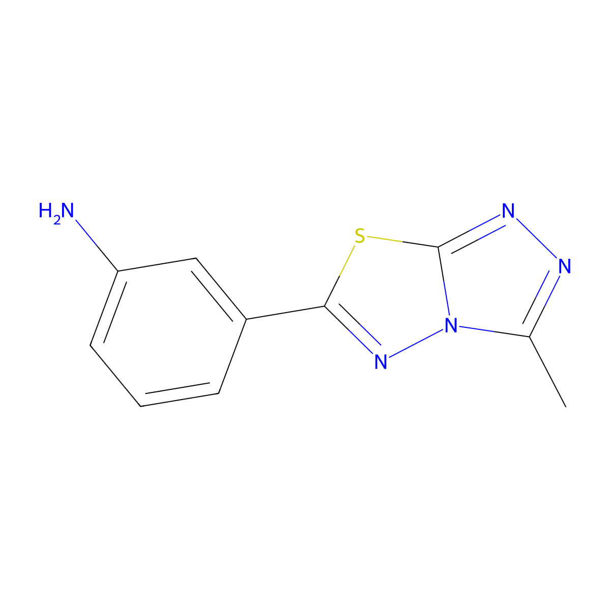 3-(3-Methyl-[1,2,4]triazolo[3,4-b][1,3,4]thiadiazol-6-yl)aniline molecular structure, CAS 764710-30-7