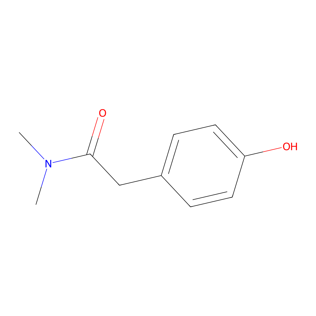 2-(4-hydroxyphenyl)-N,N-dimethylacetamide molecular structure, CAS 76472-23-6