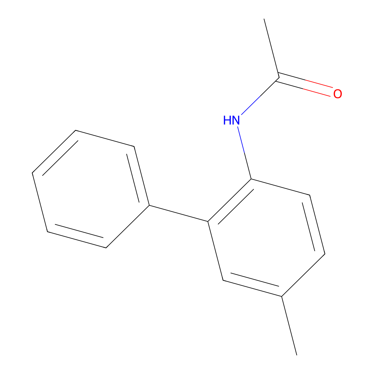 N-{5-methyl-[1,1'-biphenyl]-2-yl}acetamide molecular structure, CAS 76472-79-2