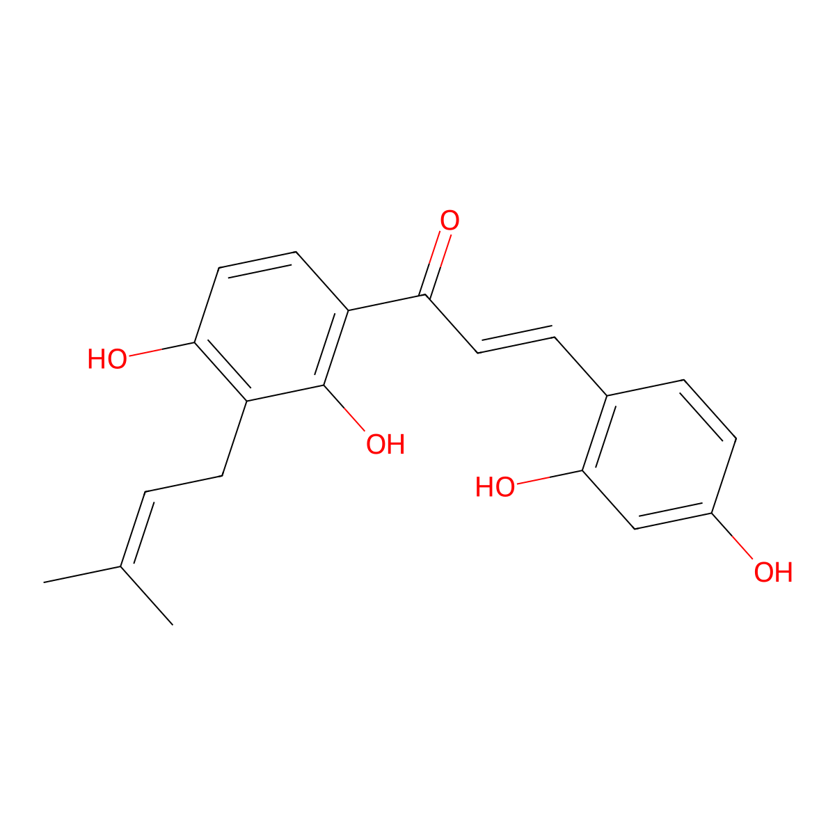 Morachalcone A molecular structure, CAS 76472-88-3