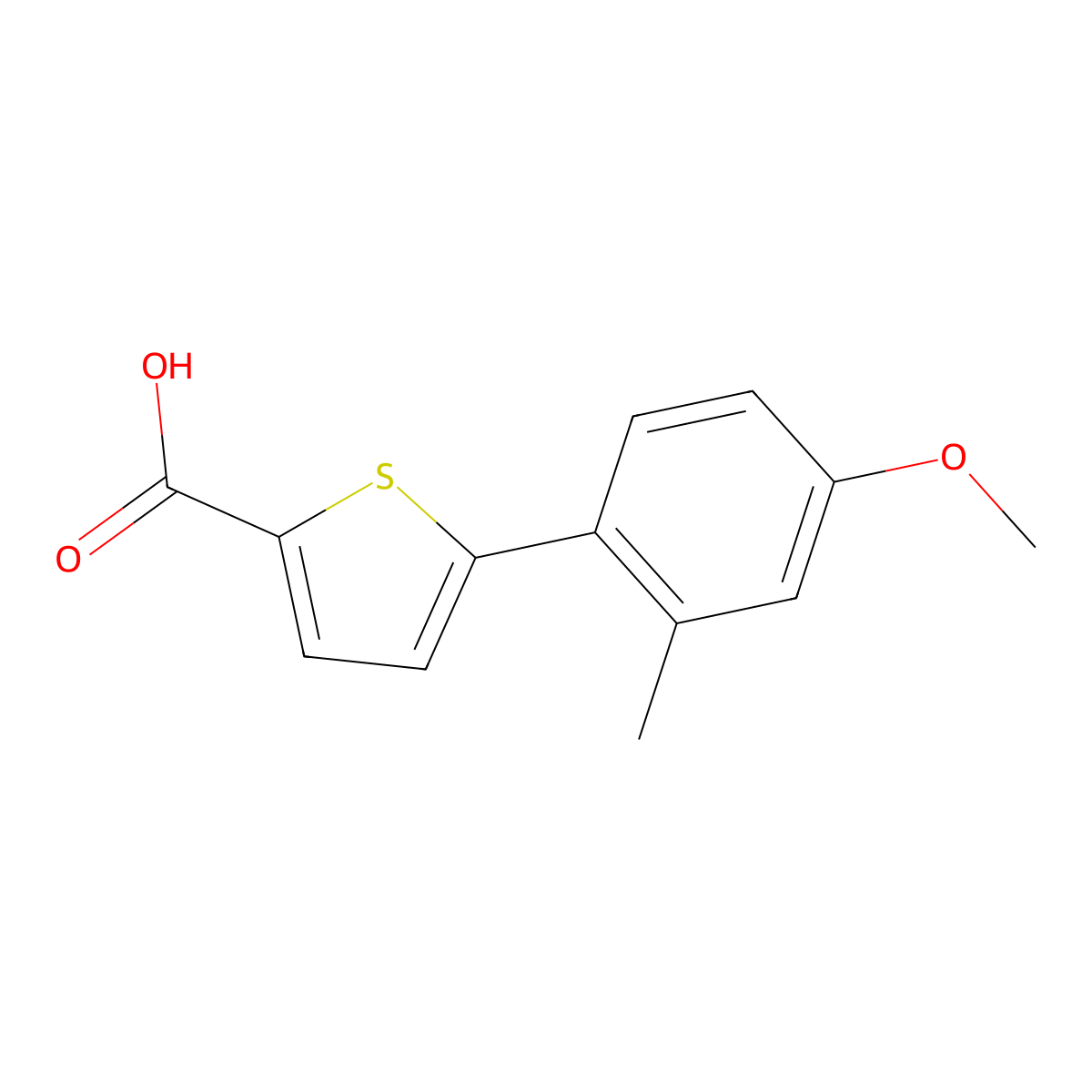 5-(4-Methoxy-2-methylphenyl)thiophene-2-carboxylic acid molecular structure, CAS 764722-92-1