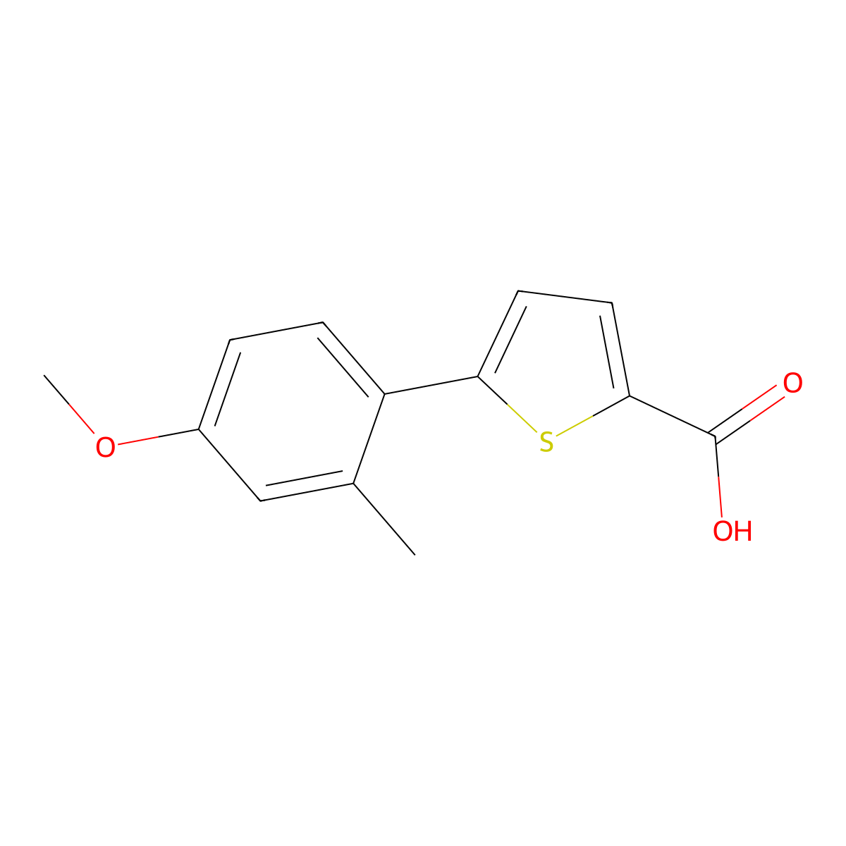 5-(4-Methoxy-2-methylphenyl)thiophene-2-carboxylic acid molecular structure, CAS 764722-92-1