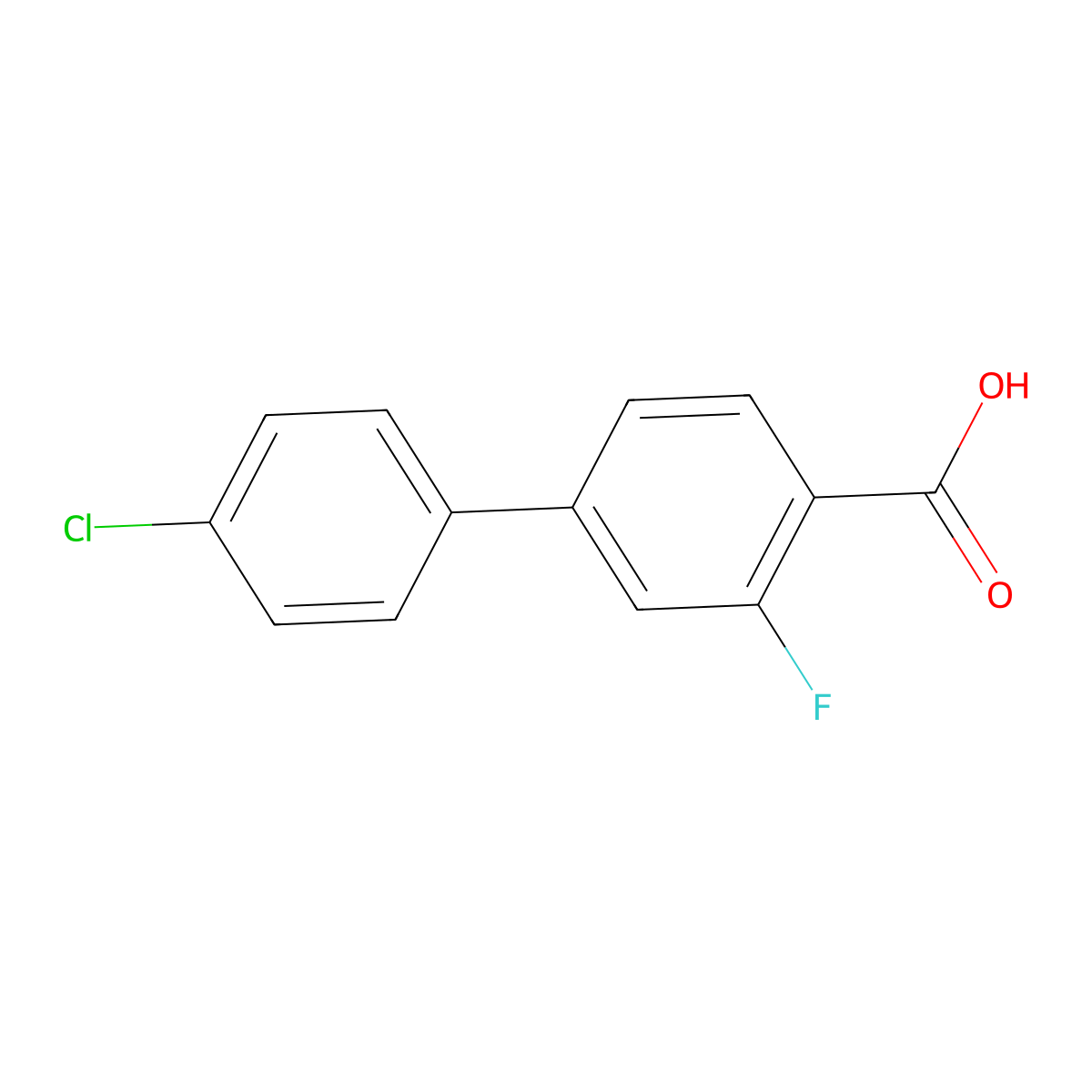 4-(4-Chlorophenyl)-2-fluorobenzoic acid molecular structure, CAS 764722-93-2