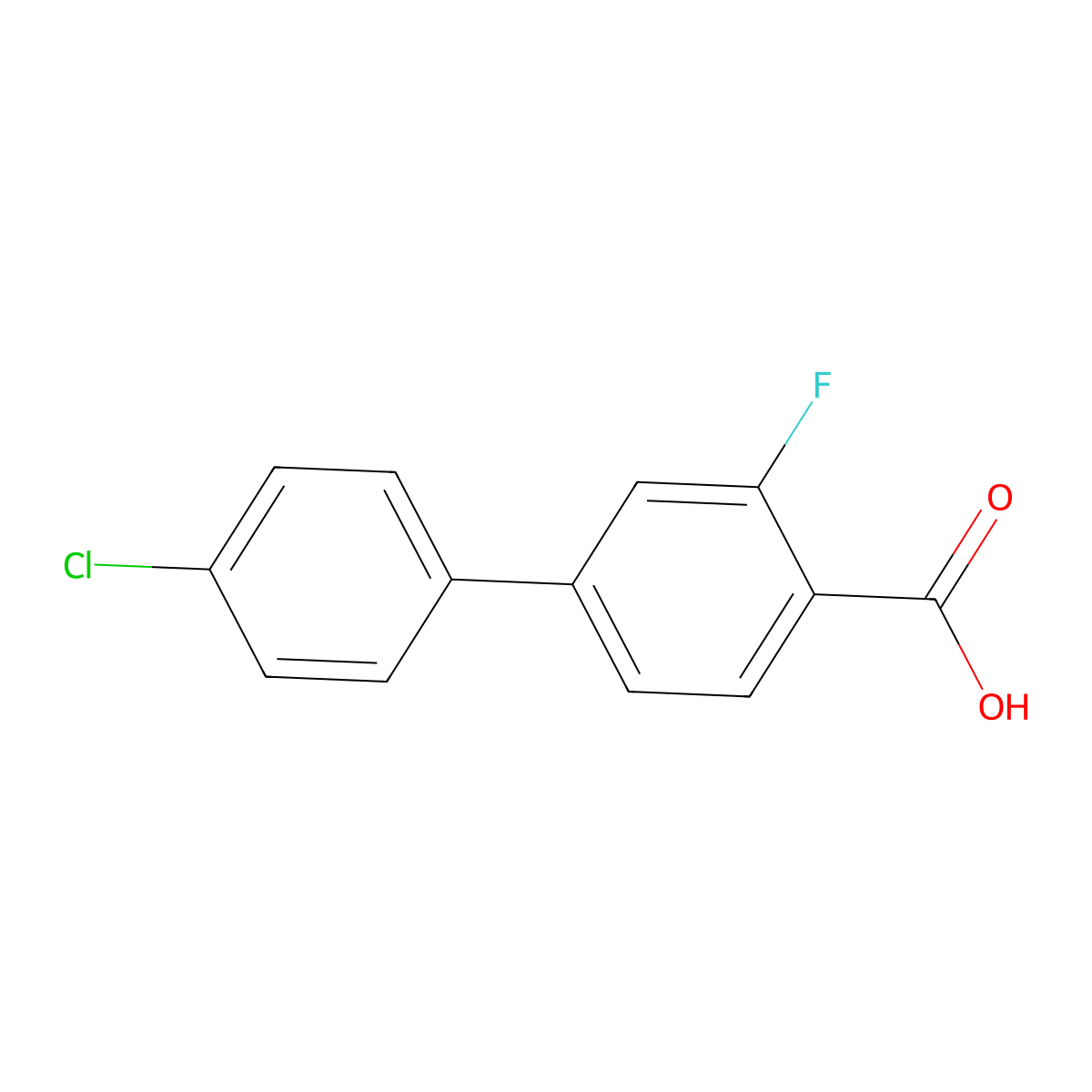 4-(4-Chlorophenyl)-2-fluorobenzoic acid molecular structure, CAS 764722-93-2