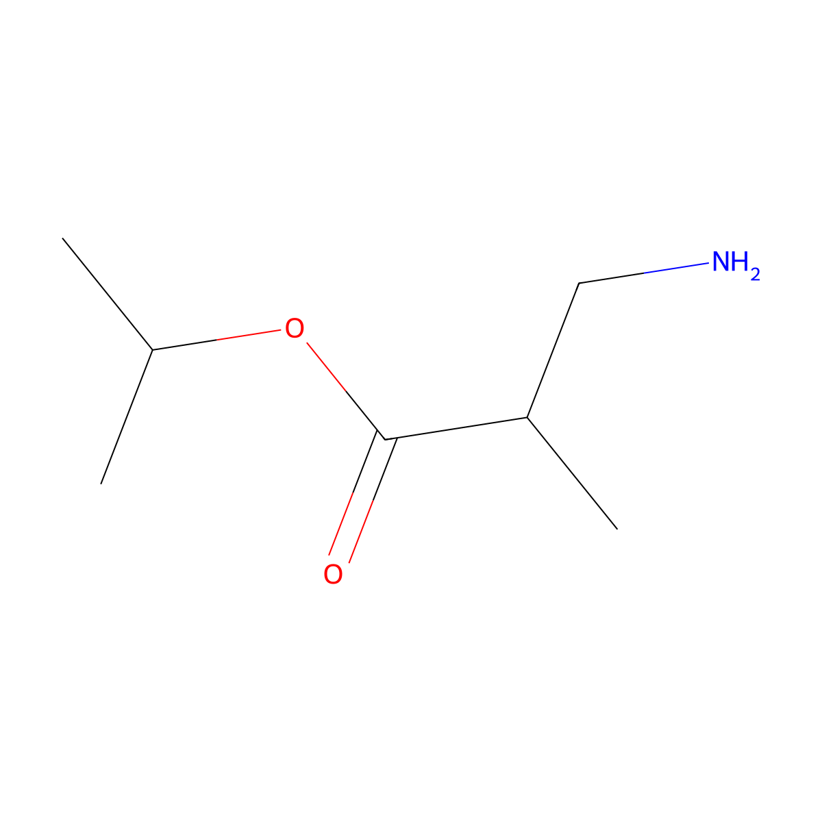 Propan-2-yl 3-amino-2-methylpropanoate molecular structure, CAS 764724-19-8