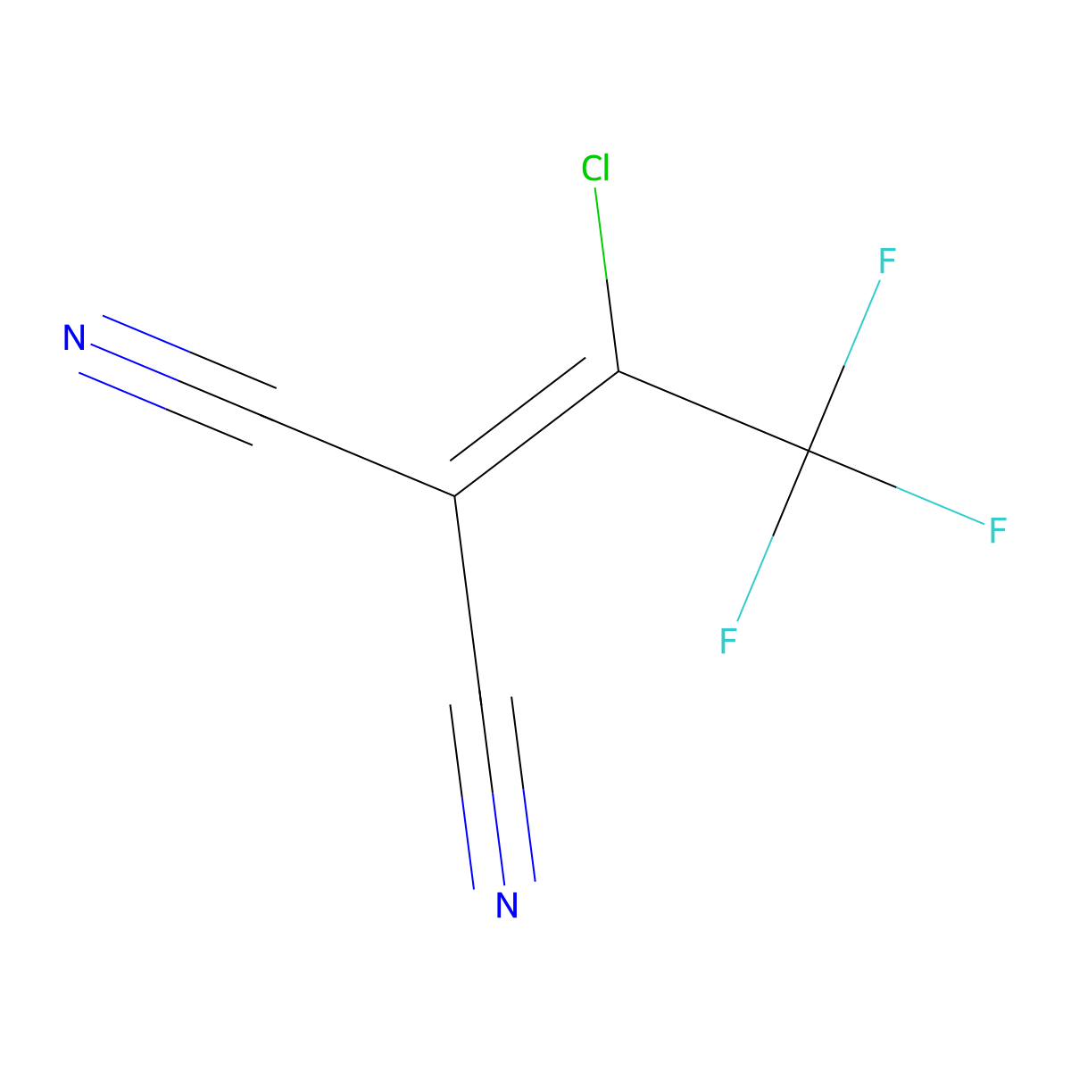 (1-Chloro-2,2,2-trifluoroethylidene)propanedinitrile molecular structure, CAS 76474-30-1