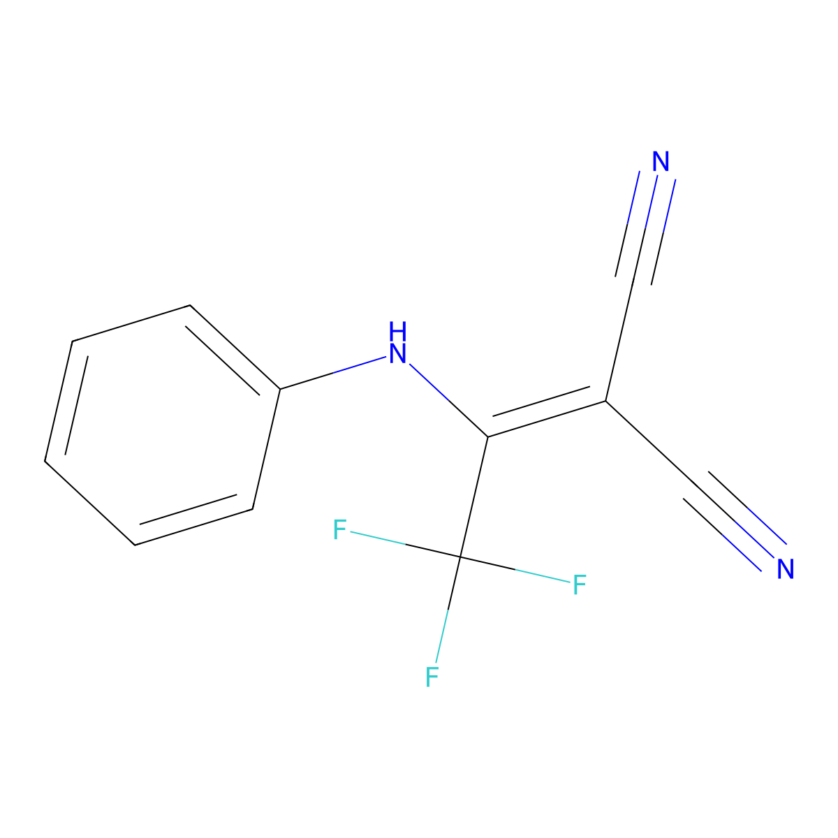 2-(2,2,2-Trifluoro-1-(phenylamino)ethylidene)malononitrile molecular structure, CAS 76474-33-4
