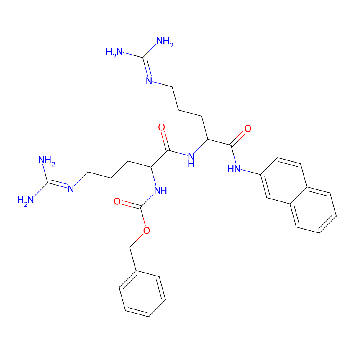 N-Benzyloxycarbonylarginyl-L-arginine-2-naphthylamide molecular structure, CAS 76474-52-7
