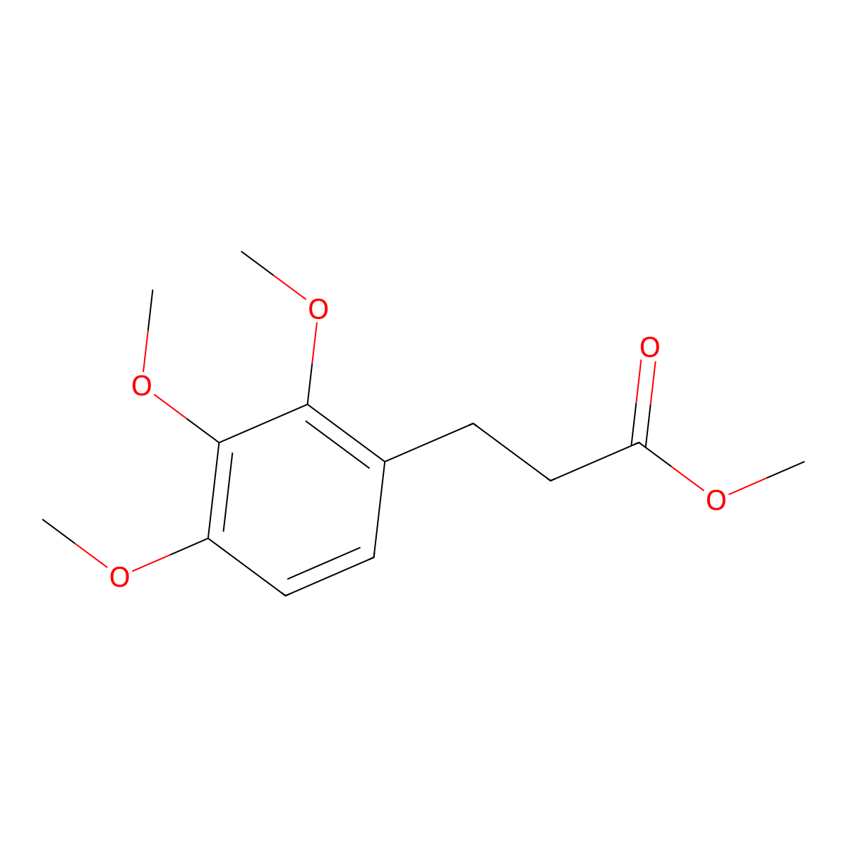 Methyl 3-(2,3,4-trimethoxyphenyl)propanoate molecular structure, CAS 76474-95-8