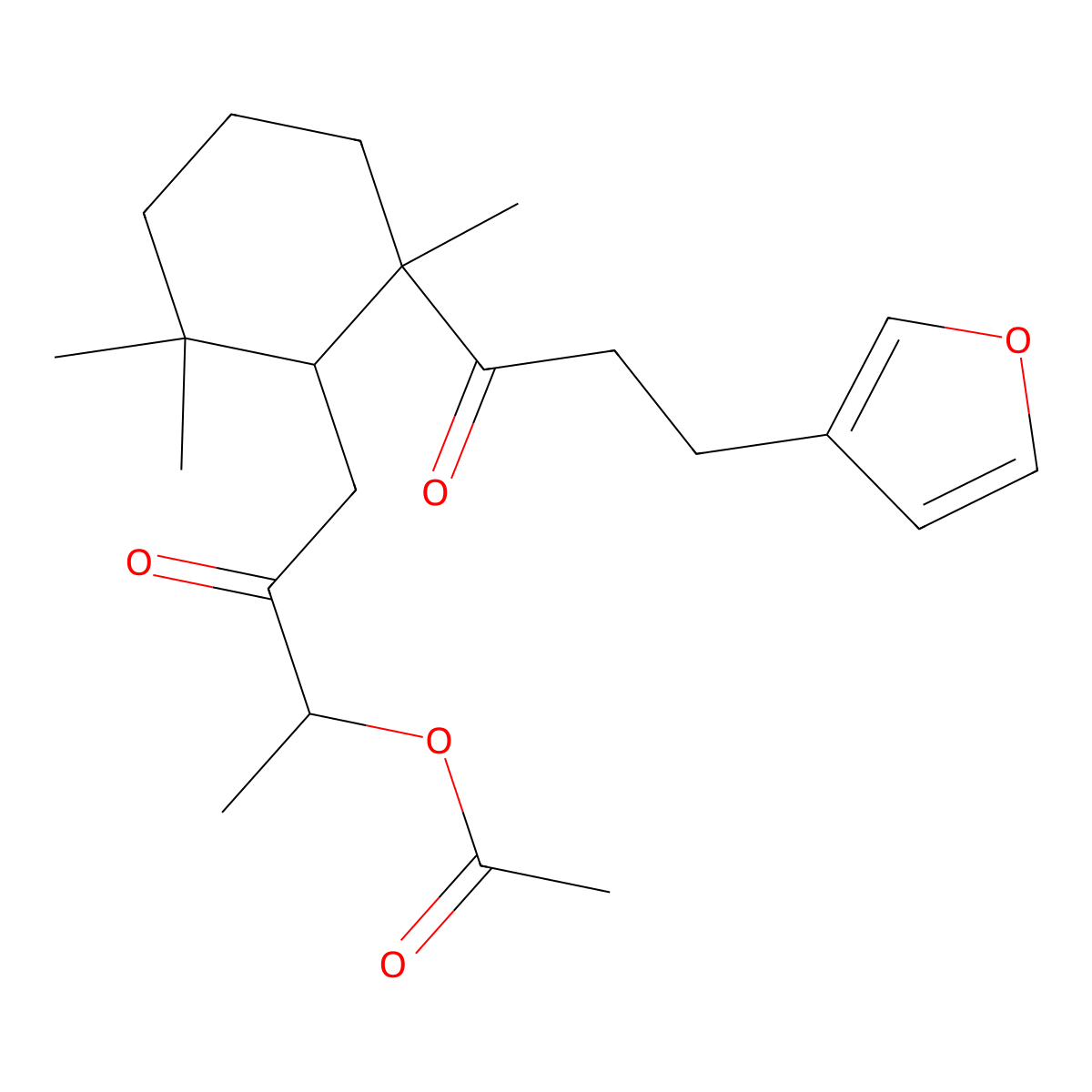 8-Acetoxy-15,16-epoxy-8,9-secolabda-13(16),14-diene-7,9-dione molecular structure, CAS 76475-32-6