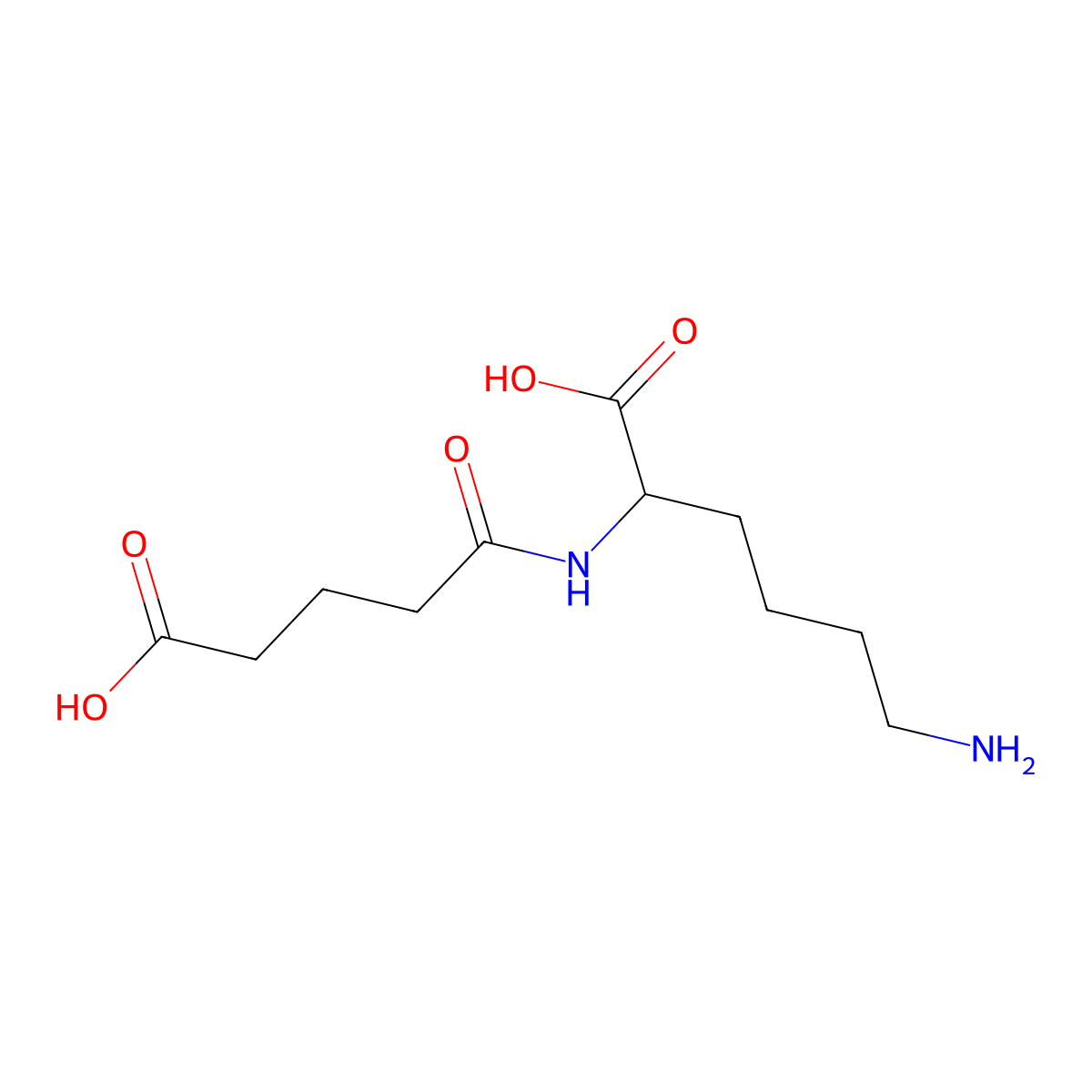 (2S)-6-amino-2-(4-carboxybutanamido)hexanoic acid molecular structure, CAS 76477-39-9