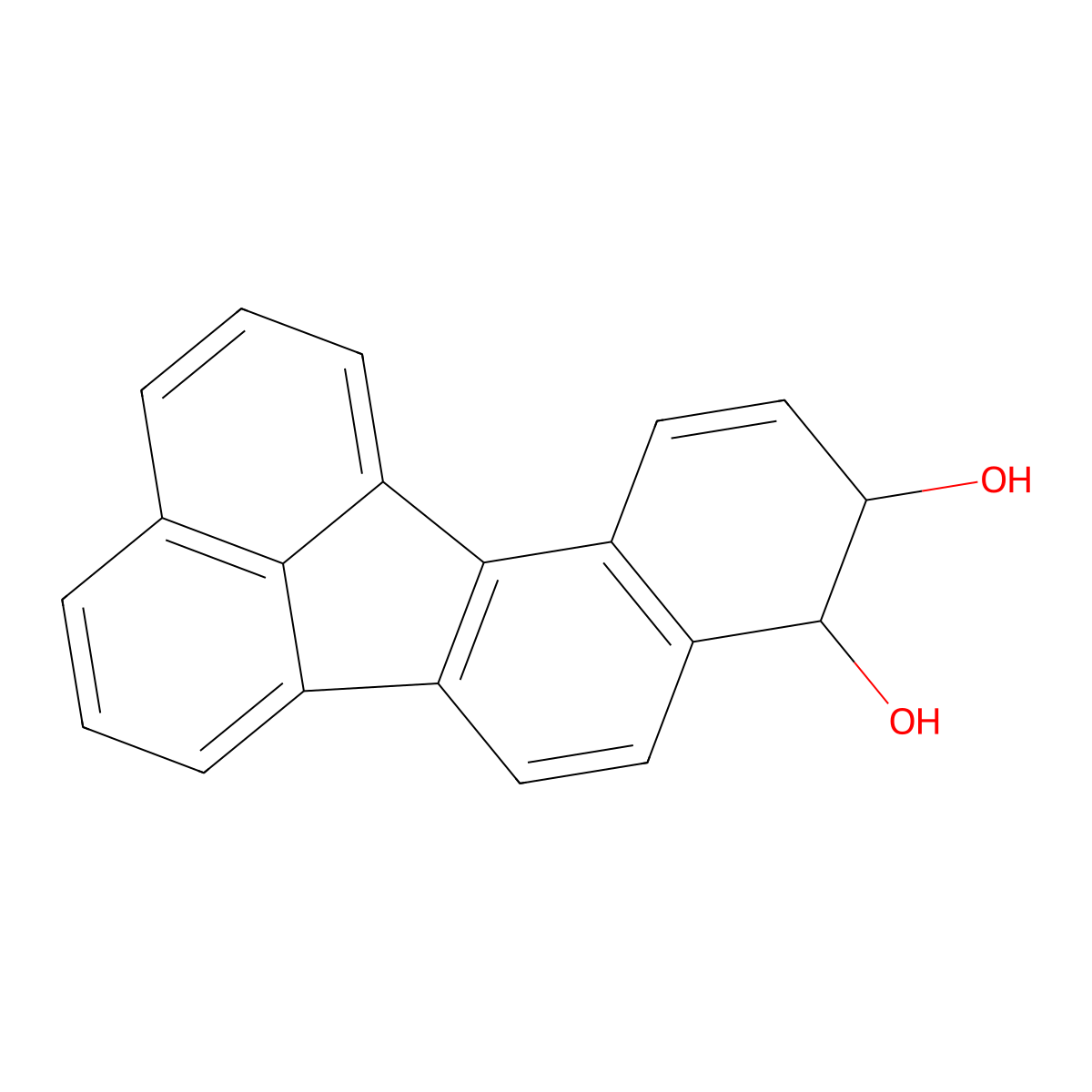 trans-Benzo(j)fluoranthene-9,10-diol molecular structure, CAS 76479-14-6