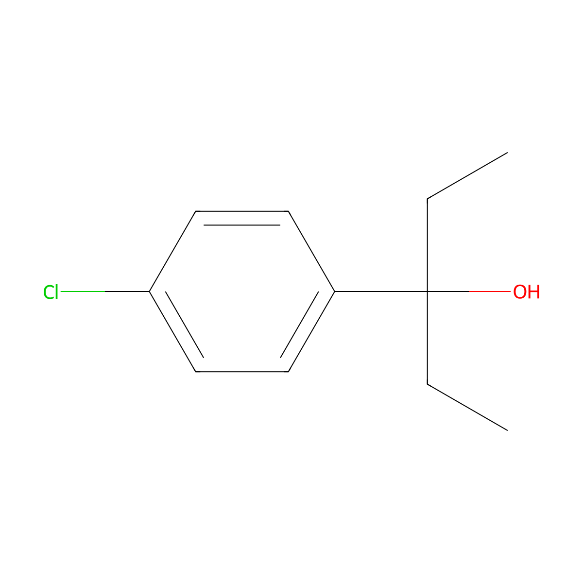 3-(4-Chlorophenyl)-3-pentanol molecular structure, CAS 76481-35-1