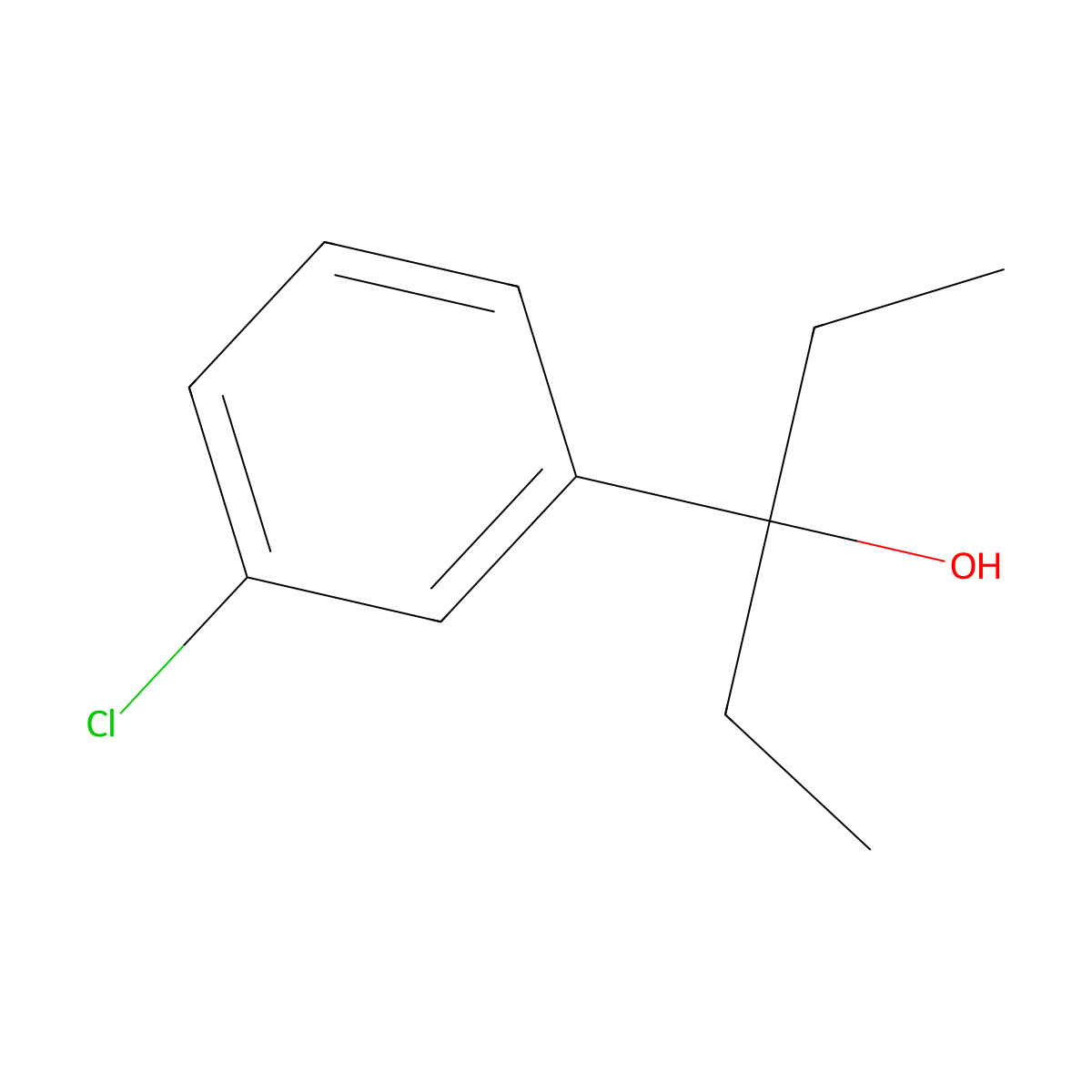 3-(3-Chlorophenyl)-3-pentanol molecular structure, CAS 76481-38-4