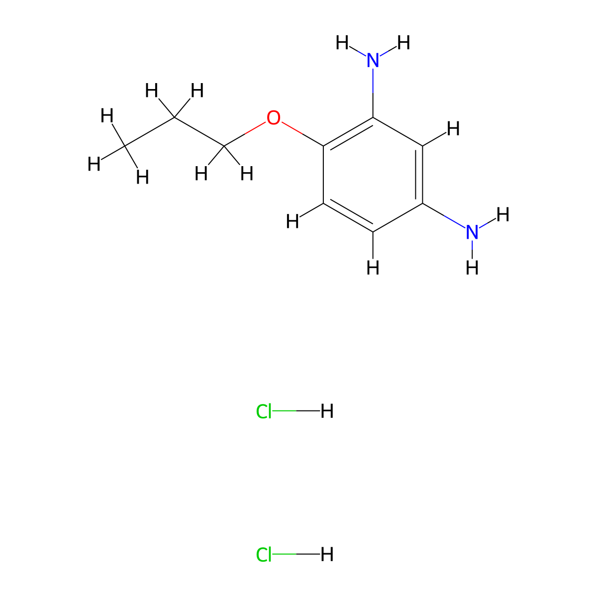 1,3-Benzenediamine, 4-propoxy-, dihydrochloride molecular structure, CAS 76486-08-3