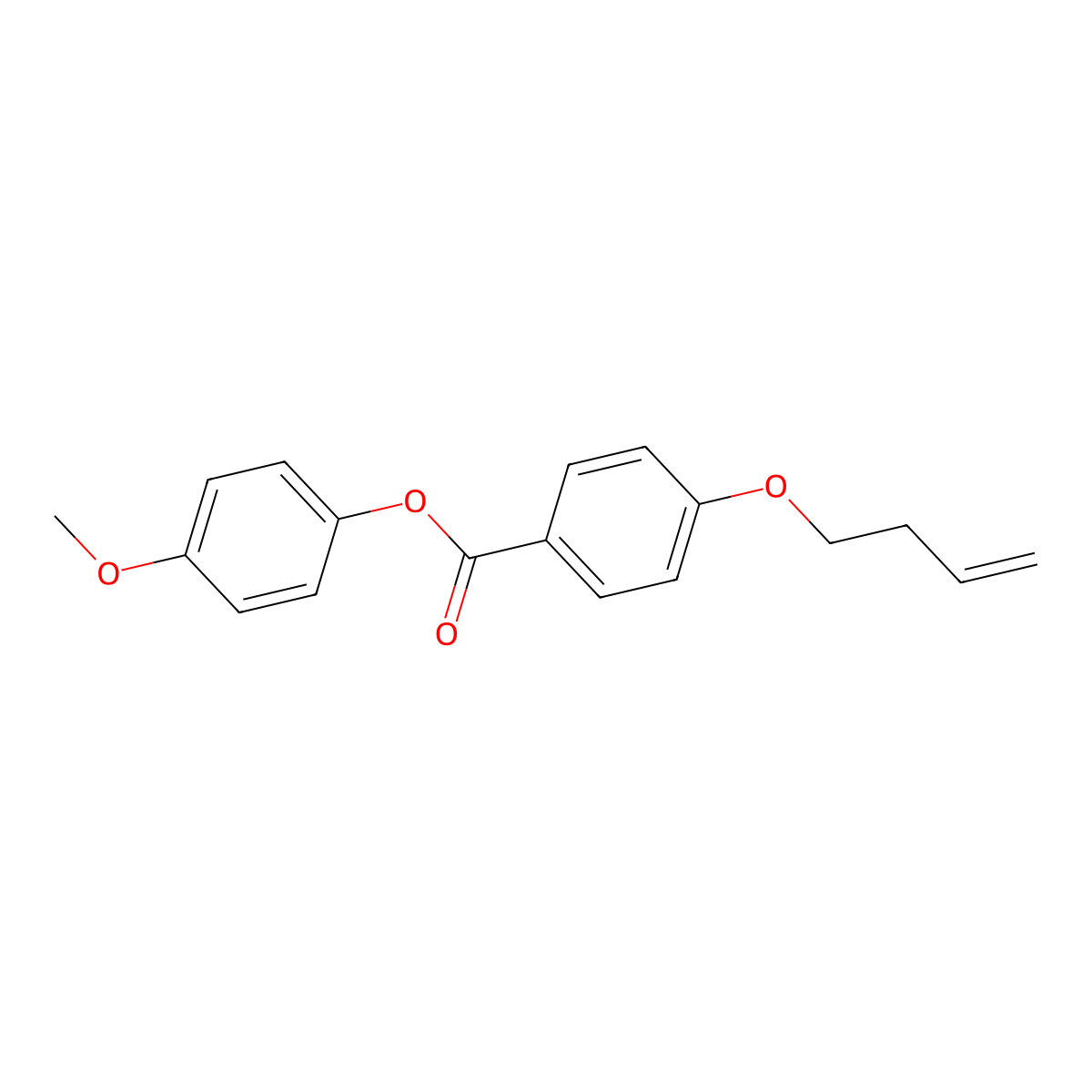 4-Methoxyphenyl 4'-(3-butenyloxy)benzoate molecular structure, CAS 76487-56-4