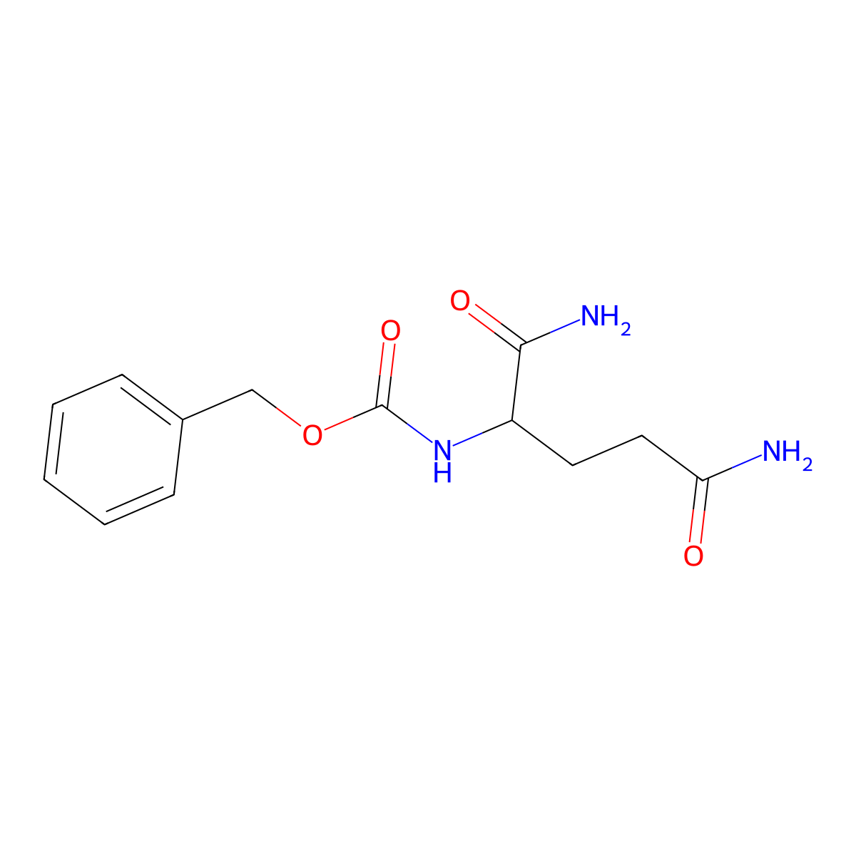 benzyl N-((1R)-1,3-dicarbamoylpropyl)carbamate molecular structure, CAS 76491-40-2