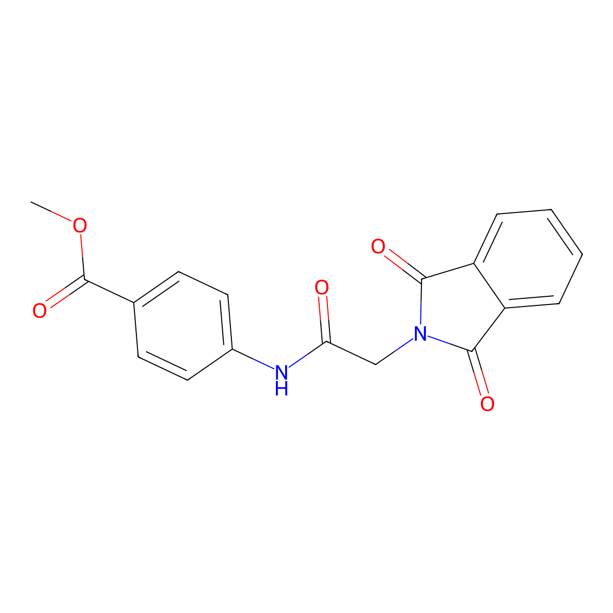methyl 4-{[(1,3-dioxo-1,3-dihydro-2H-isoindol-2-yl)acetyl]amino}benzoate molecular structure, CAS 76491-87-7