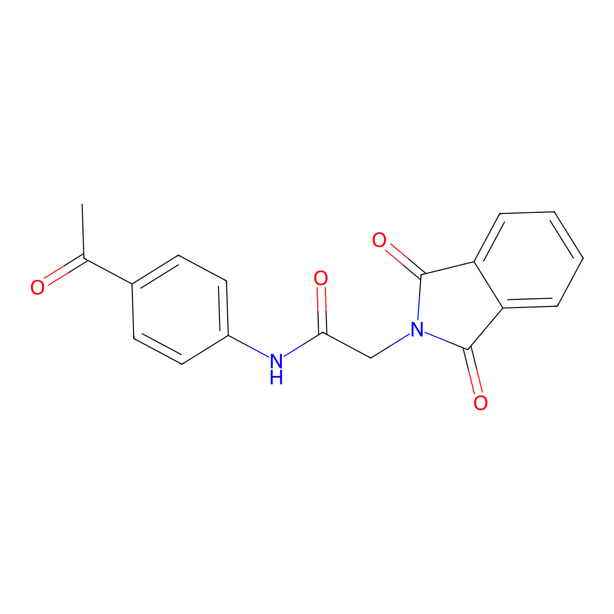 2H-Isoindole-2-acetamide, N-(4-acetylphenyl)-1,3-dihydro-1,3-dioxo- molecular structure, CAS 76491-94-6