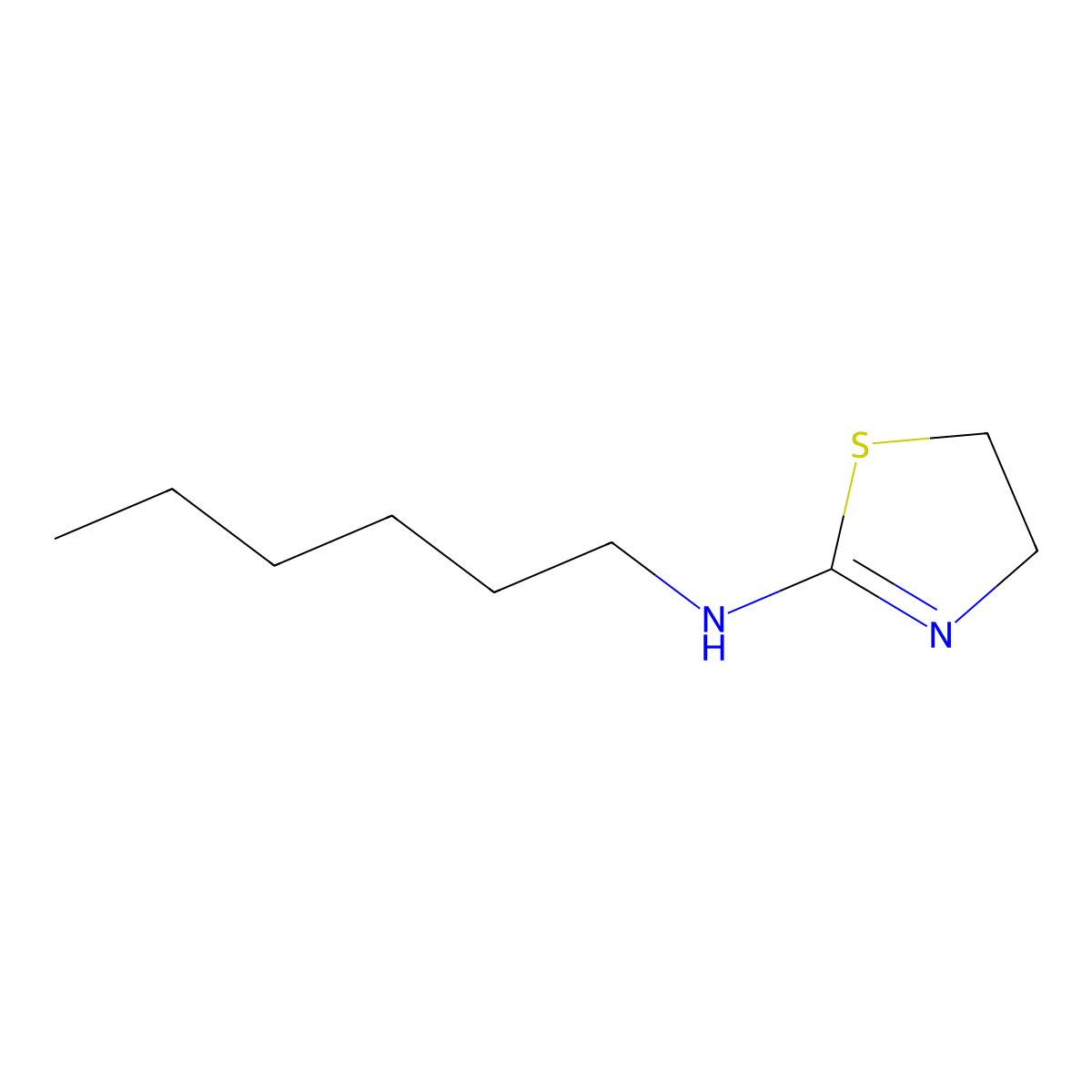 N-hexyl-4,5-dihydro-1,3-thiazol-2-amine molecular structure, CAS 76495-22-2
