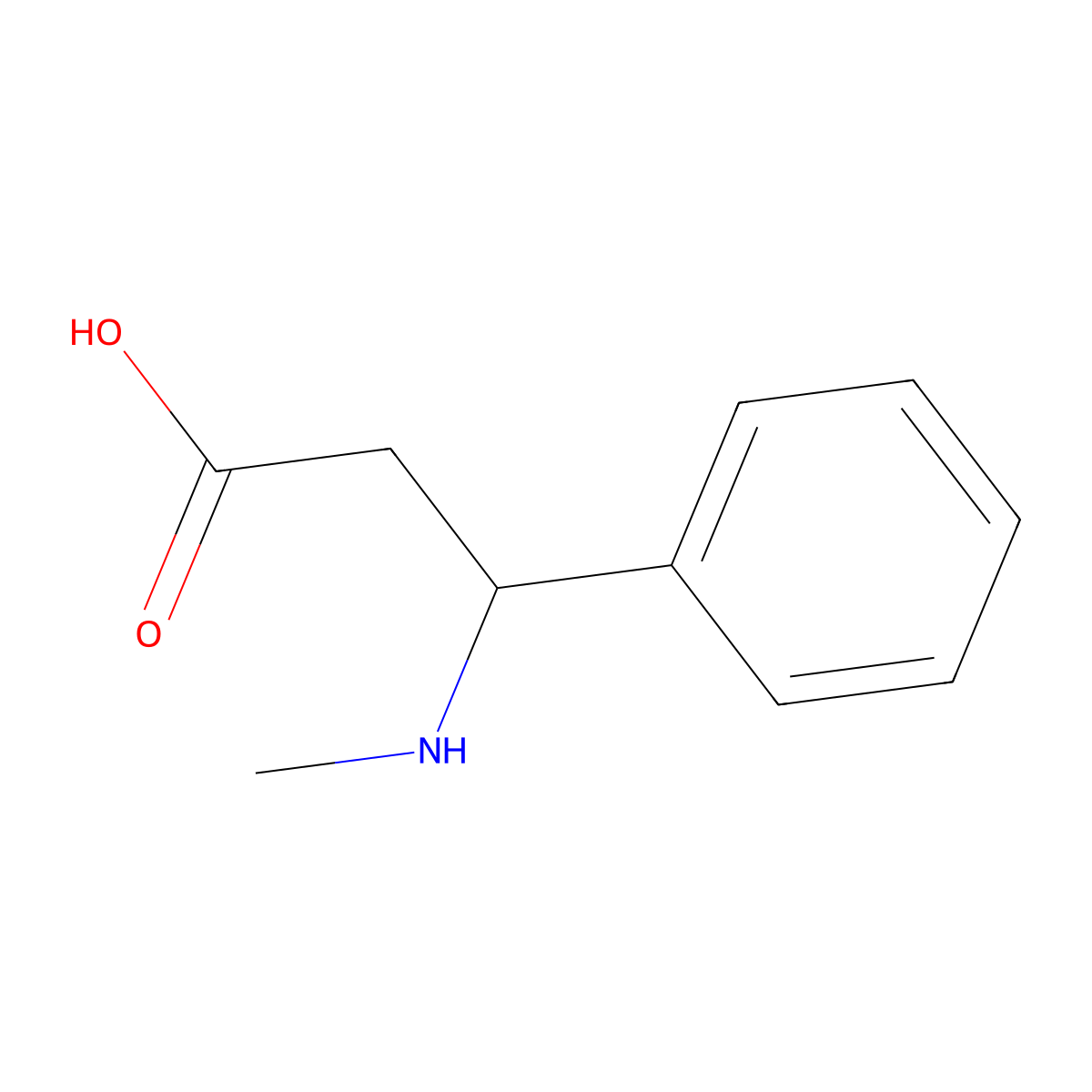 3-(Methylamino)-3-phenylpropanoic acid molecular structure, CAS 76497-43-3
