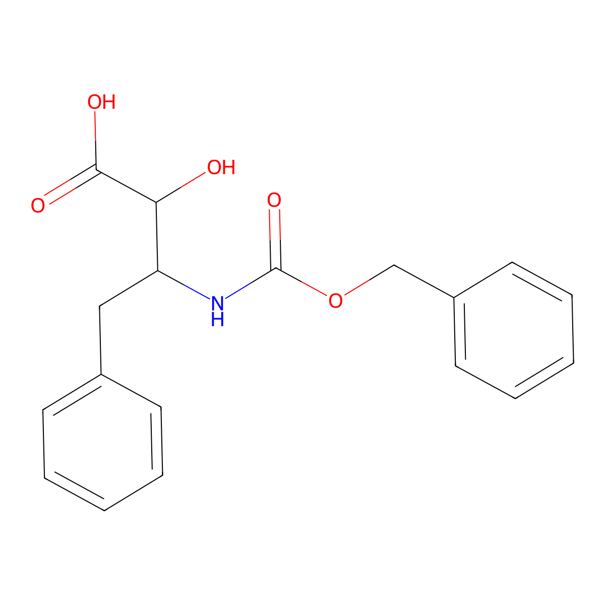 3-Benzyloxycarbonylamino-2-hydroxy-4-phenylbutyric acid molecular structure, CAS 76498-22-1