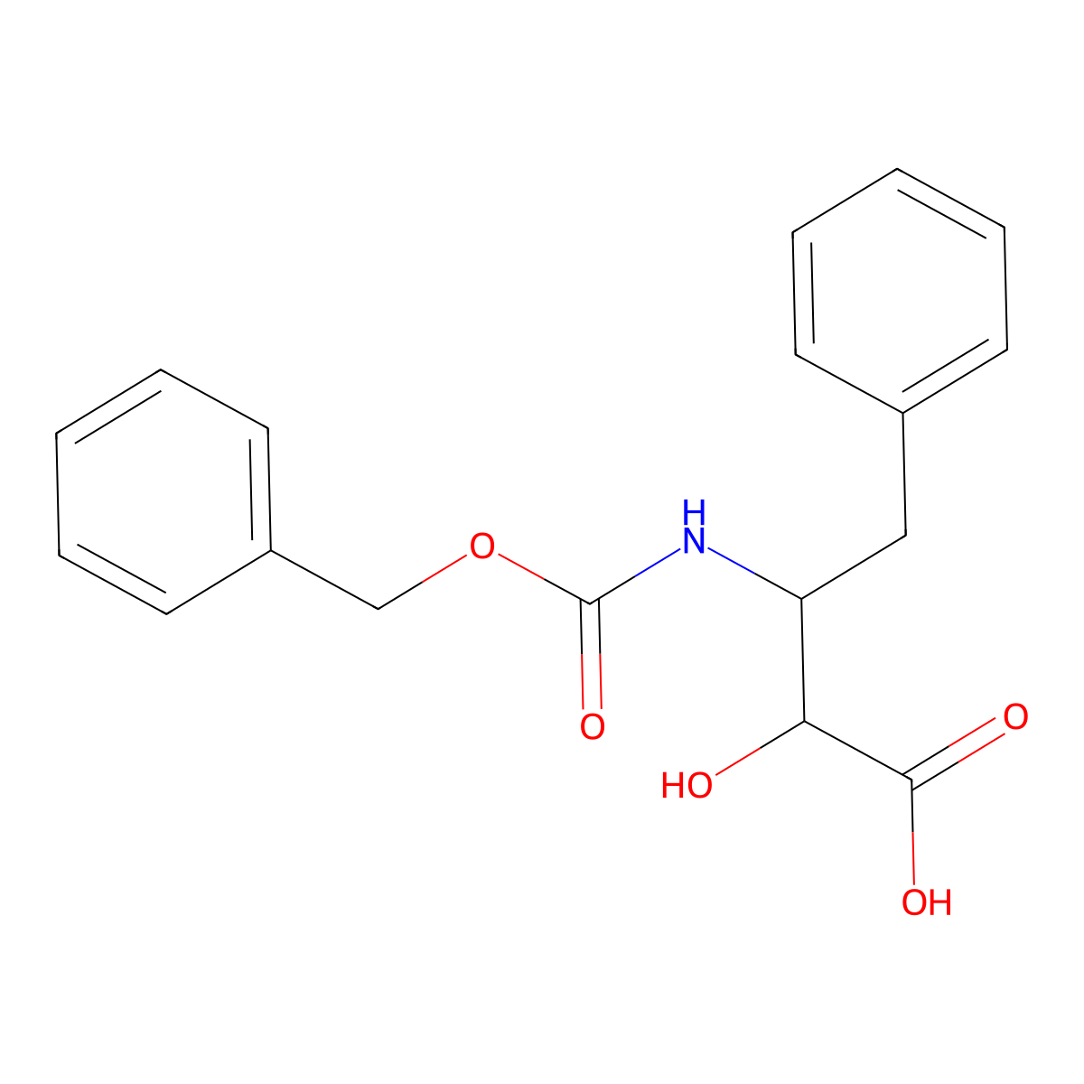3-Benzyloxycarbonylamino-2-hydroxy-4-phenylbutyric acid molecular structure, CAS 76498-22-1