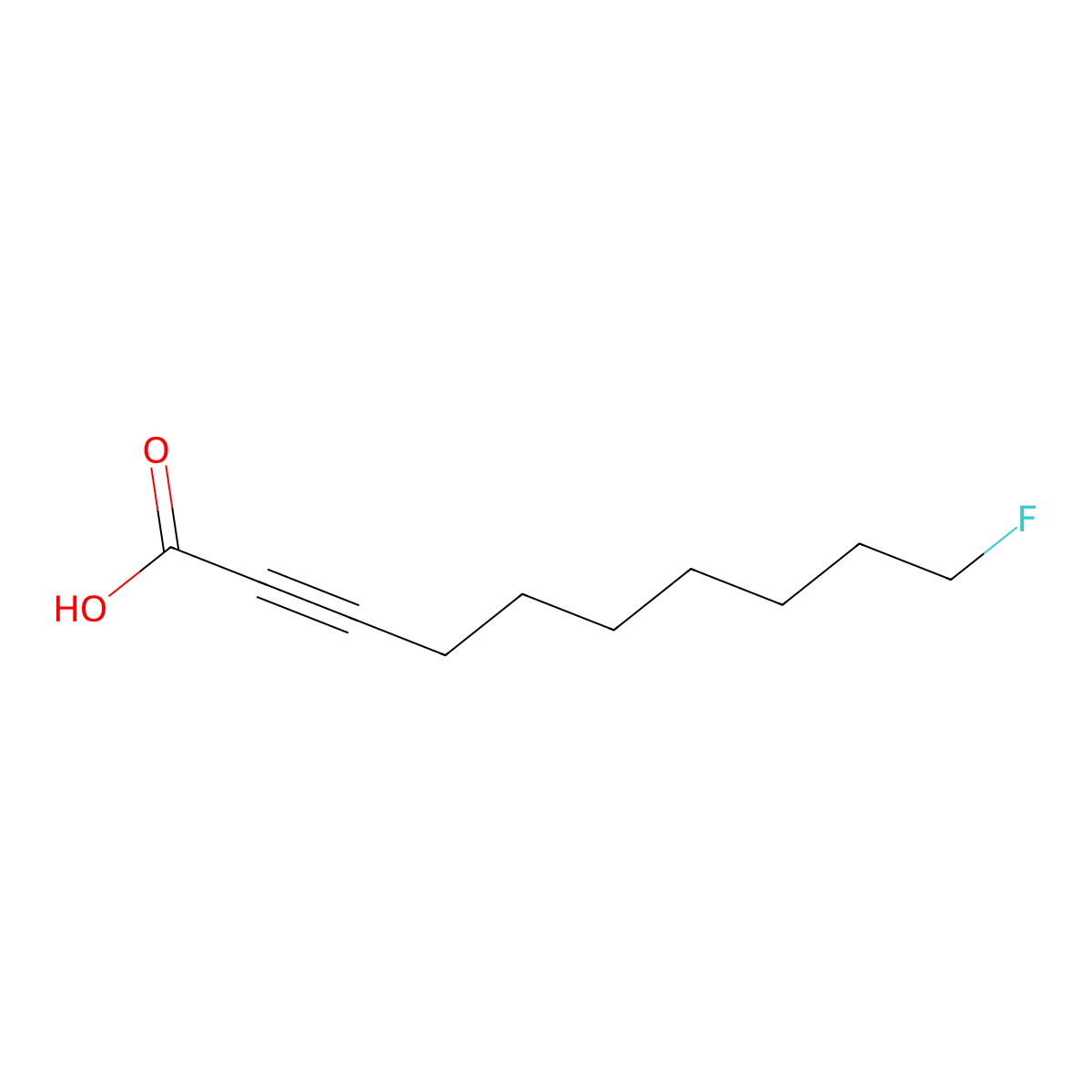 10-Fluorodec-2-ynoic acid molecular structure, CAS 765-00-4
