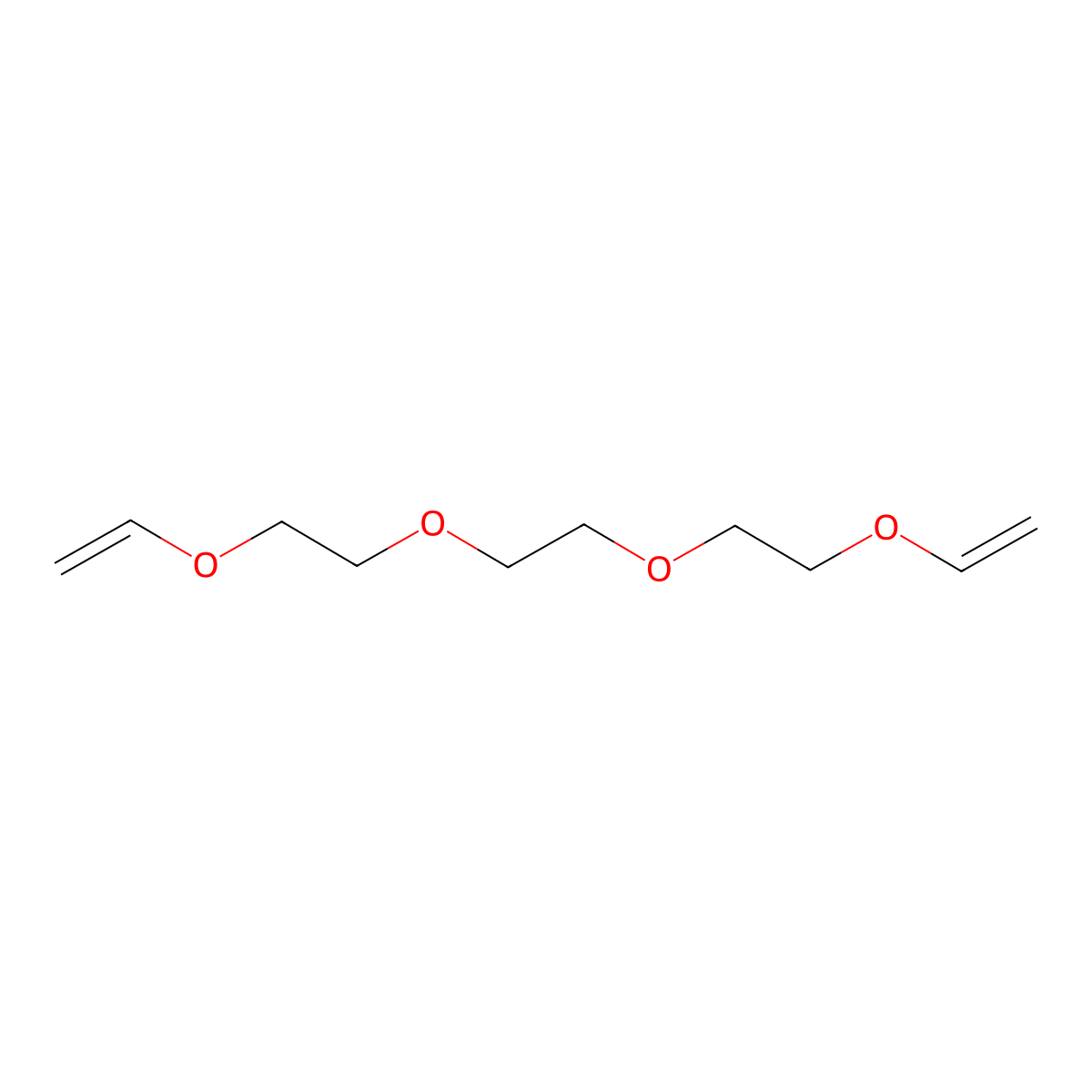 Triethylene glycol divinyl ether molecular structure, CAS 765-12-8