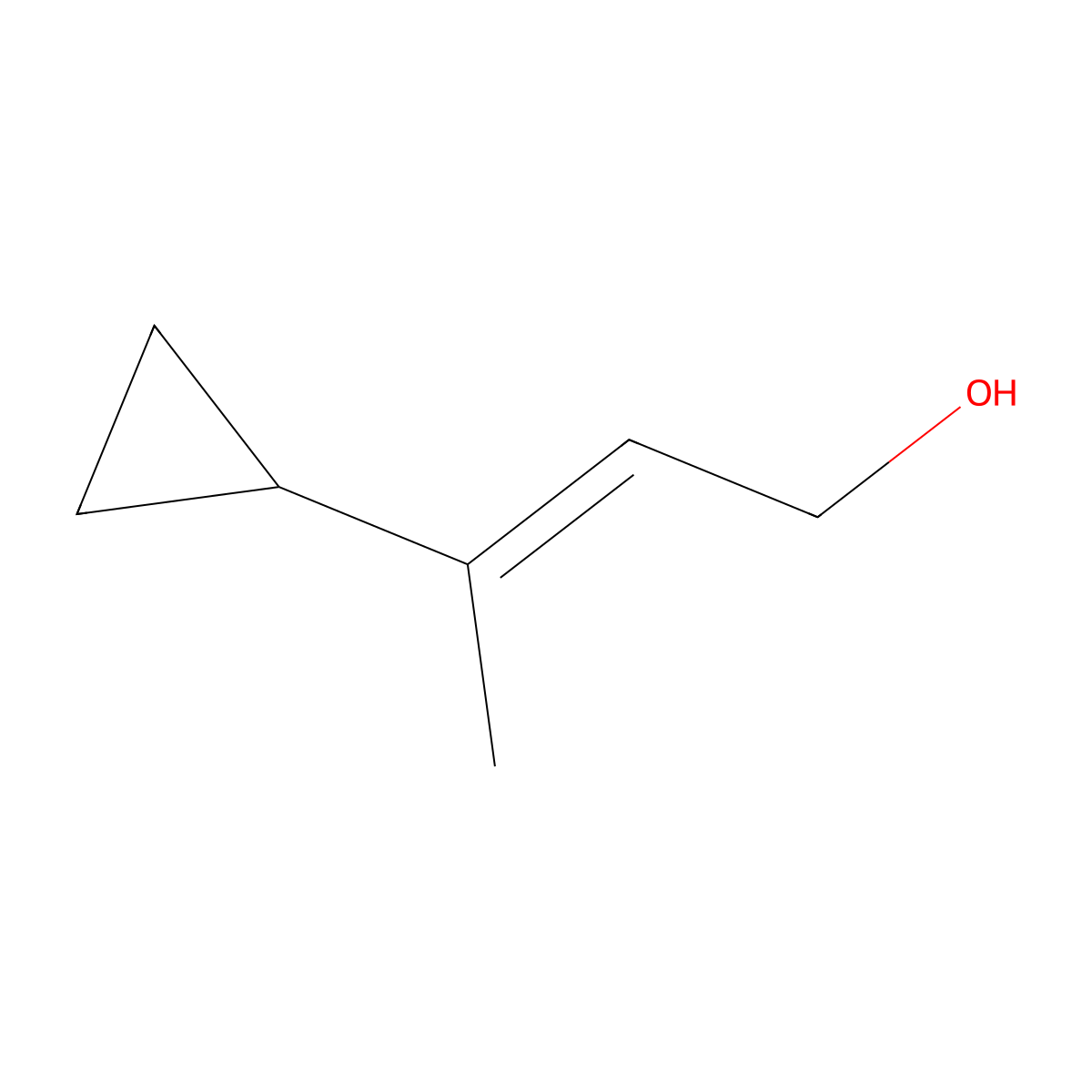 3-Cyclopropyl-2-buten-1-ol molecular structure, CAS 765-89-9
