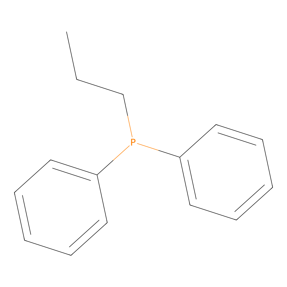 Diphenylpropylphosphine molecular structure, CAS 7650-84-2
