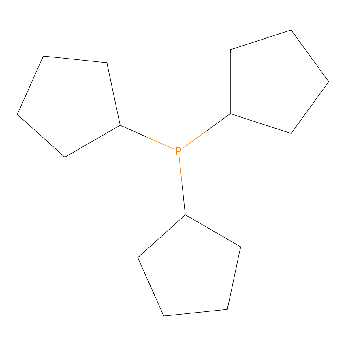 Phosphine, tricyclopentyl- molecular structure, CAS 7650-88-6